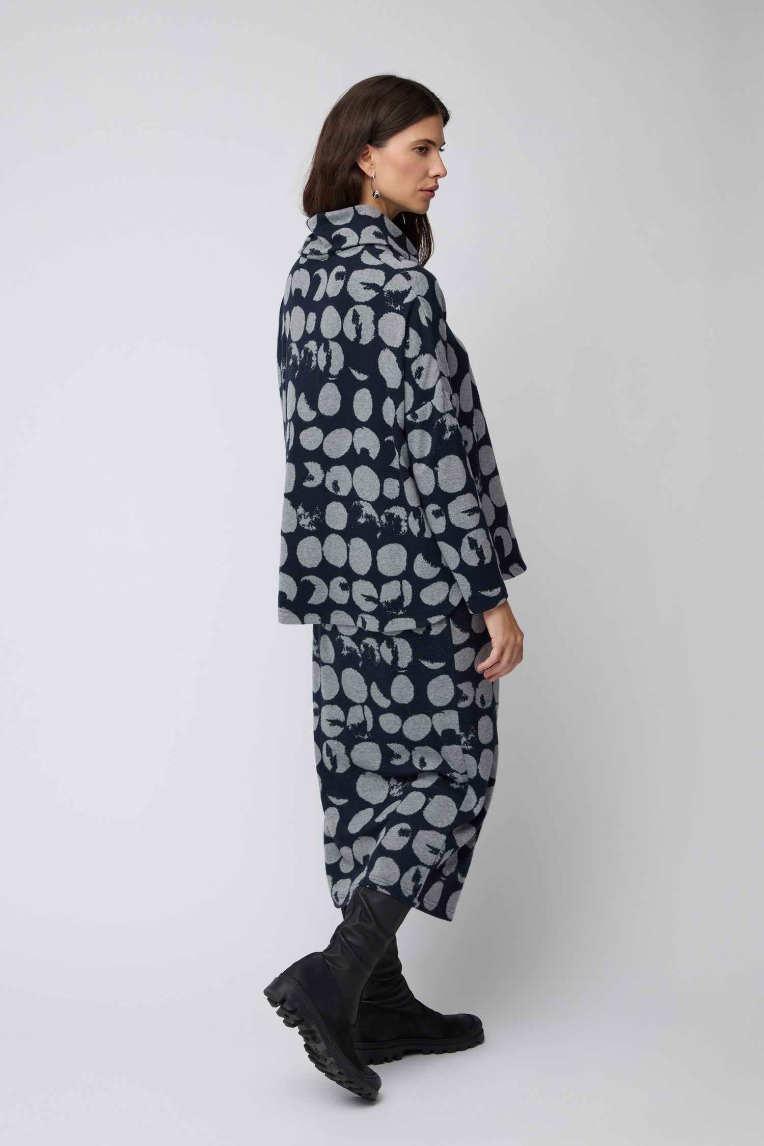 Brushed Jersey Spotted Boxy Top