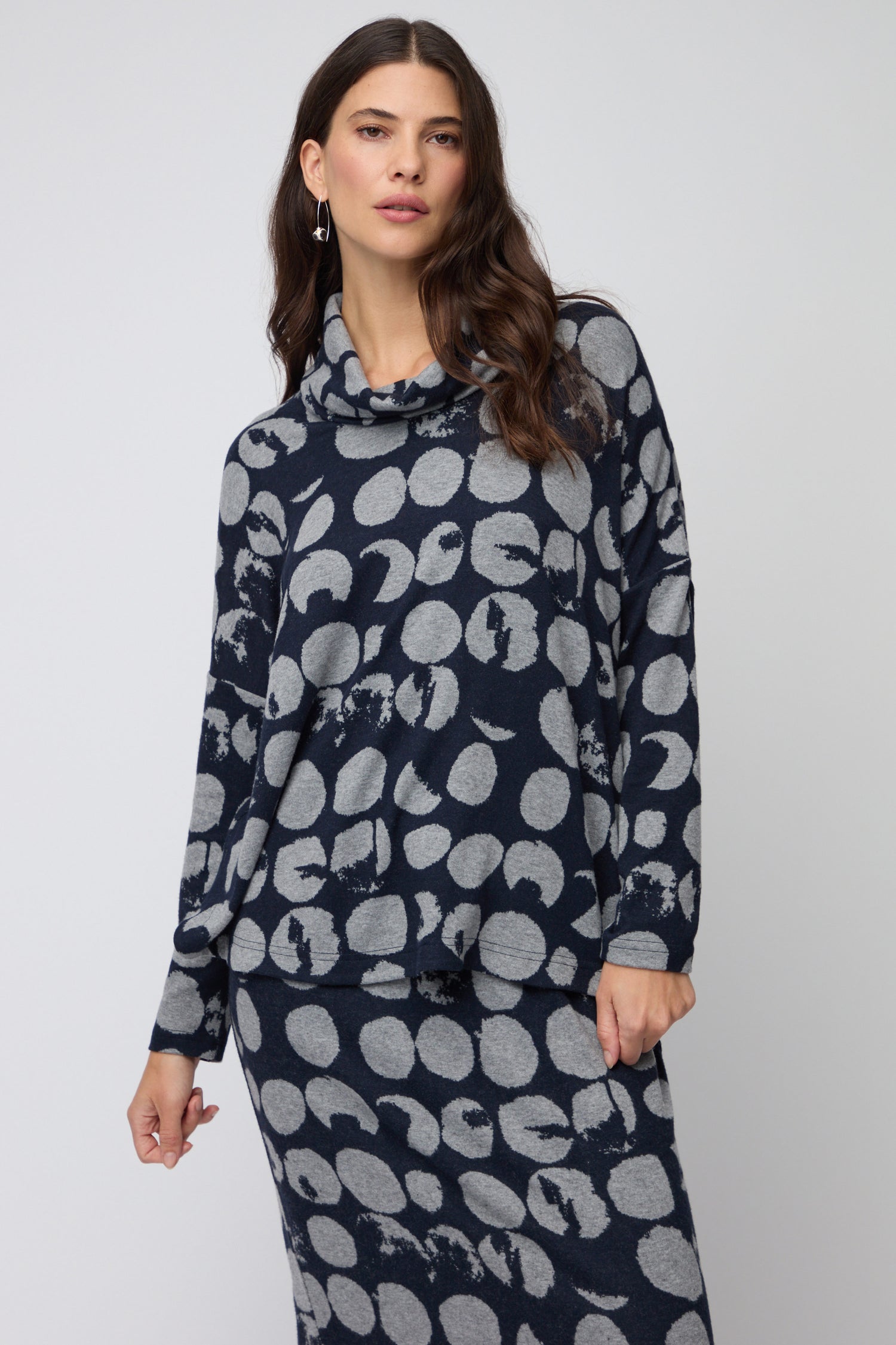 Brushed Jersey Spotted Boxy Top