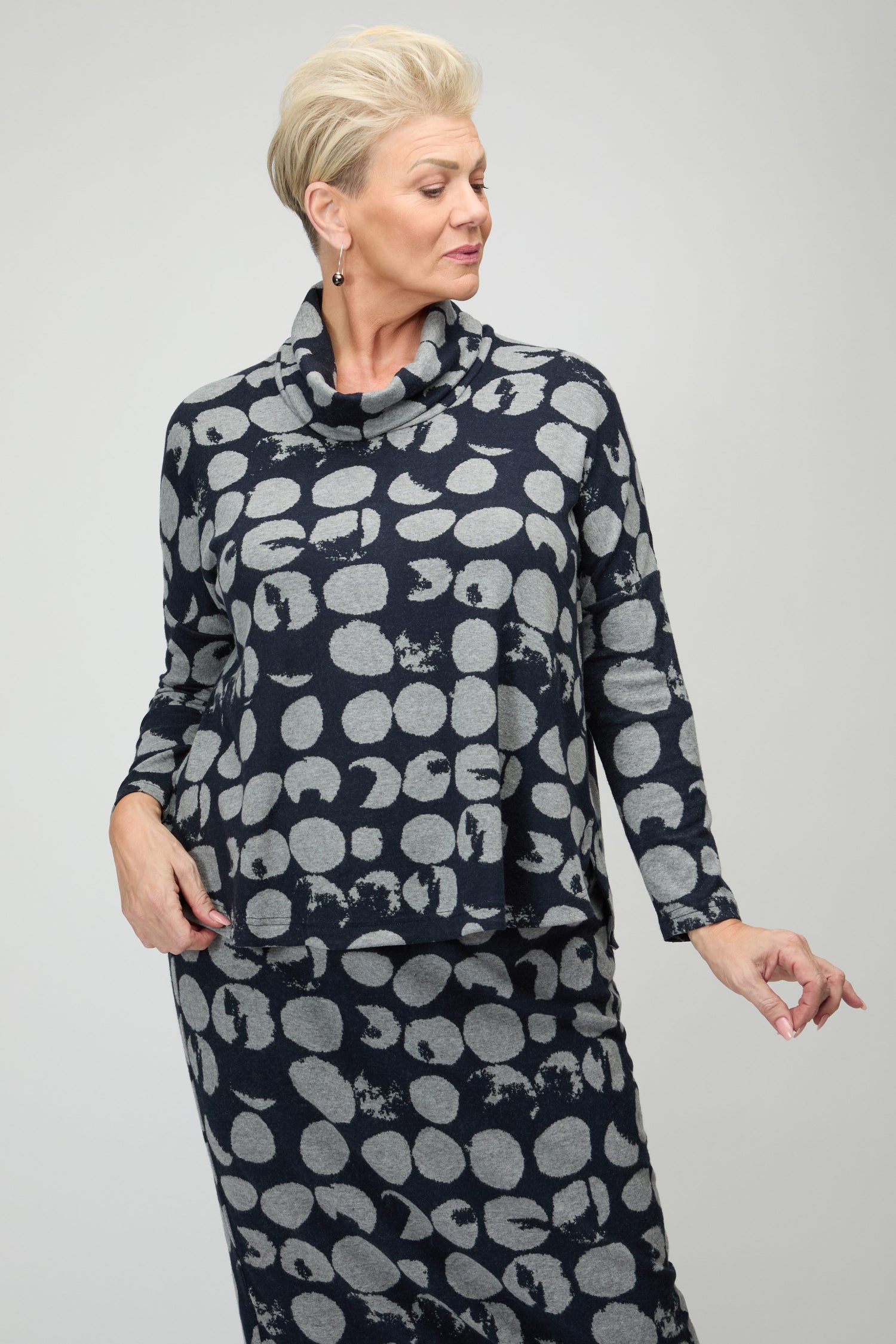 Brushed Jersey Spotted Boxy Top