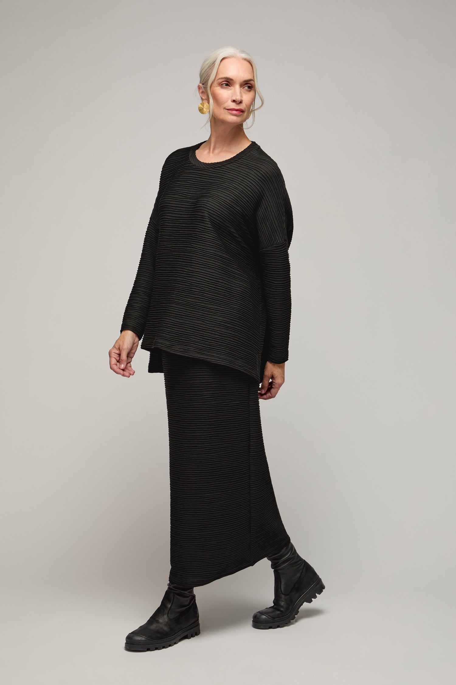 Textured Wave Jersey Boxy Top