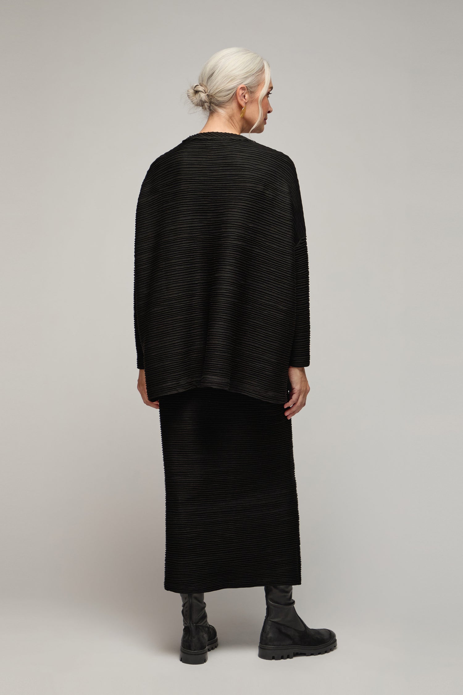 Textured Wave Jersey Boxy Top