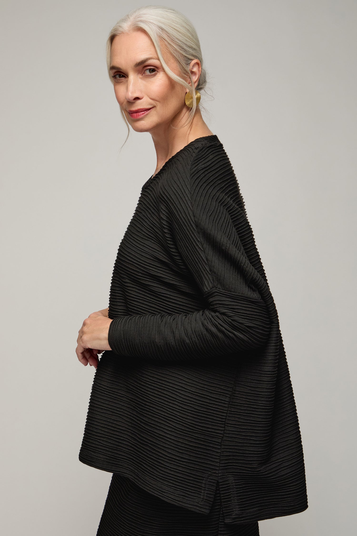 Textured Wave Jersey Boxy Top