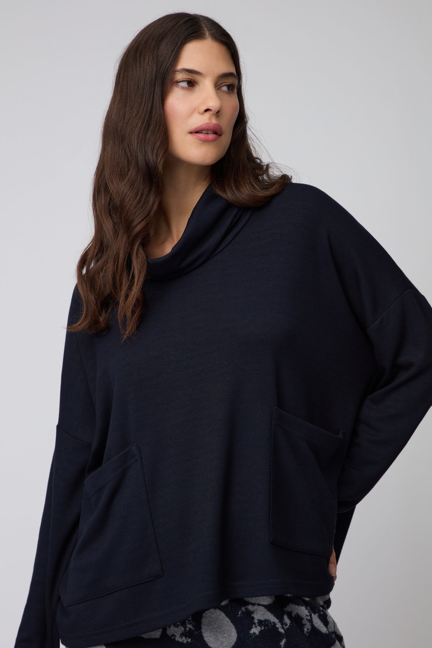 Luxe Viscose Jersey Cowl Neck Top