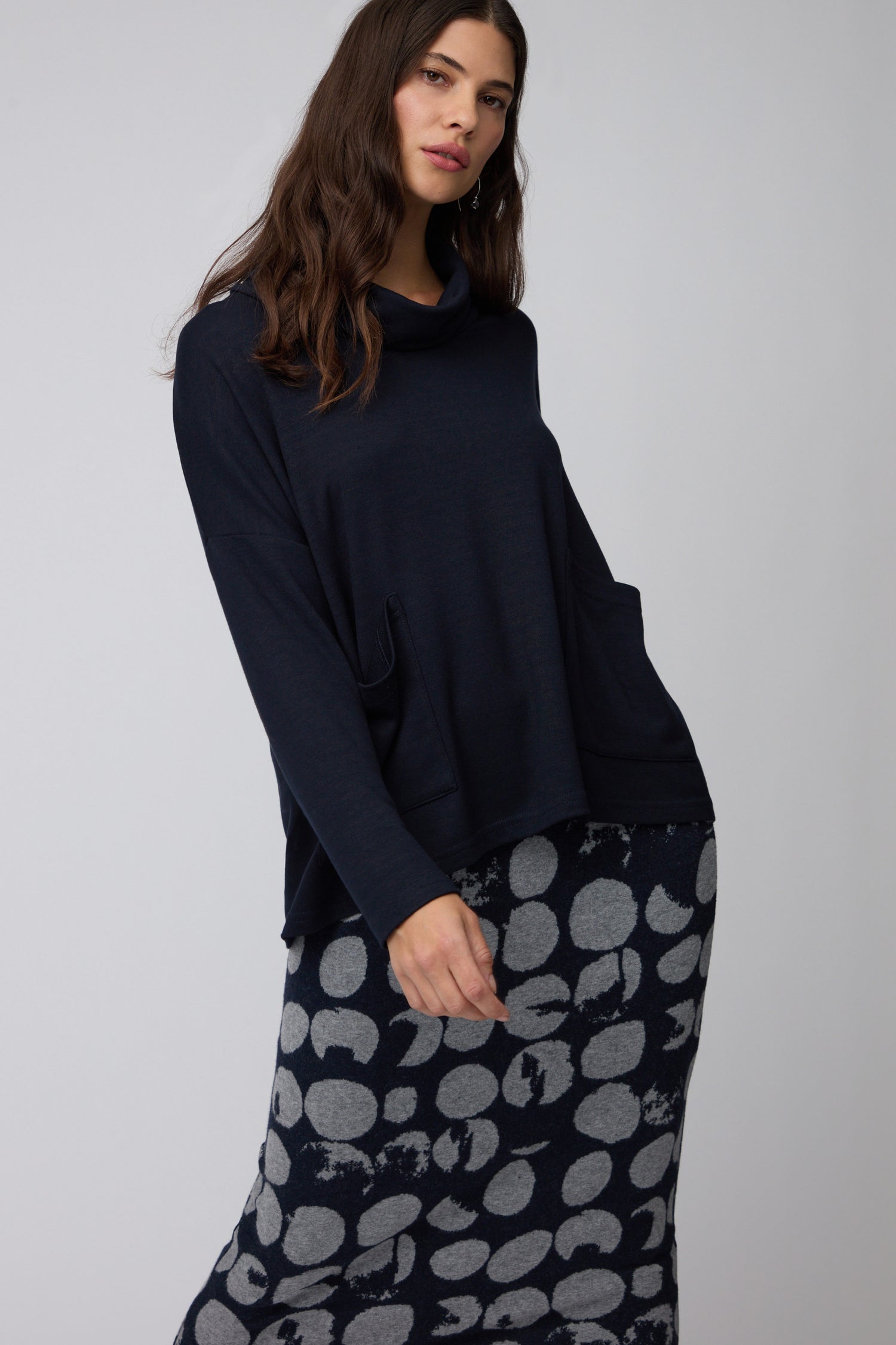 Luxe Viscose Jersey Cowl Neck Top