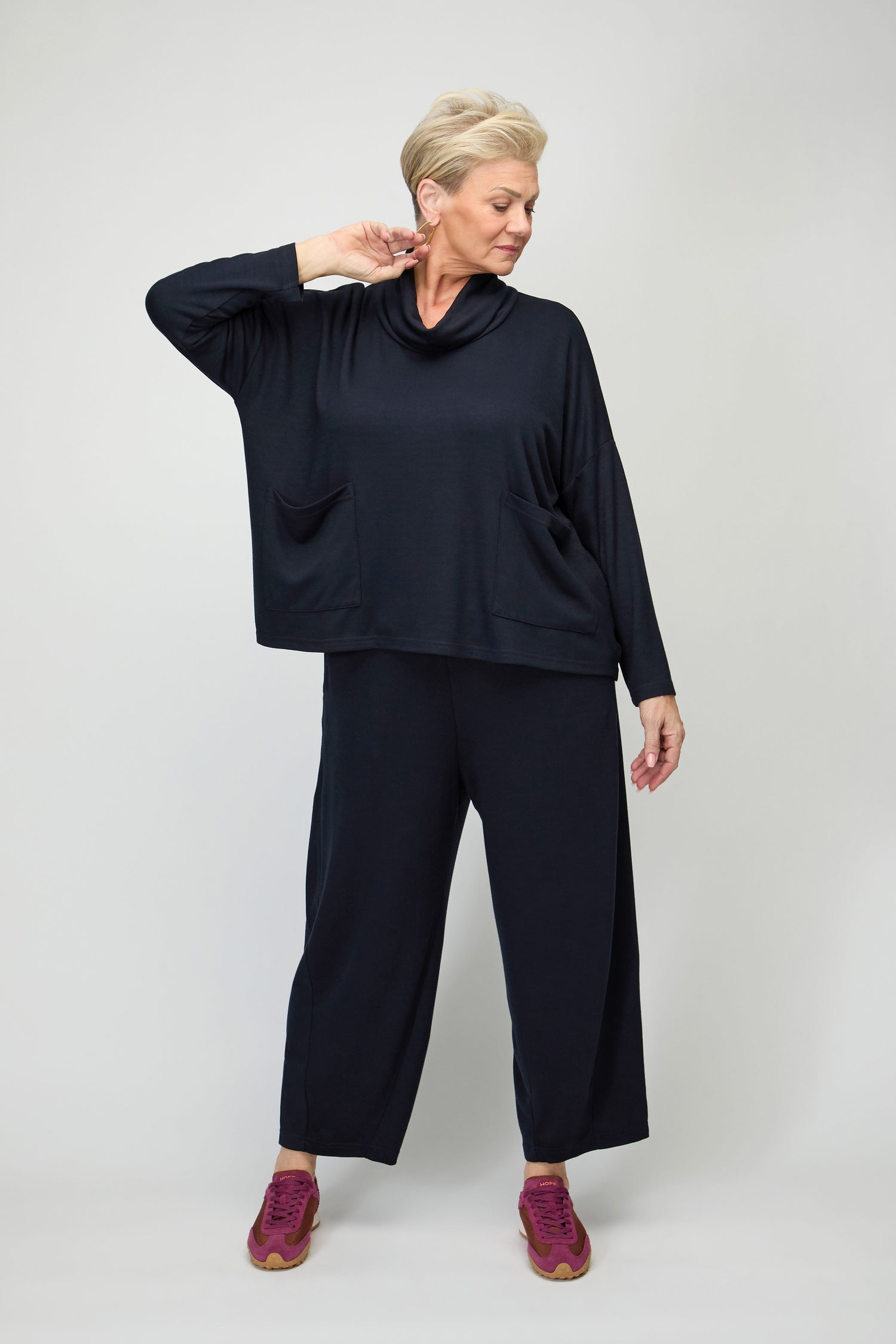 Luxe Viscose Jersey Cowl Neck Top