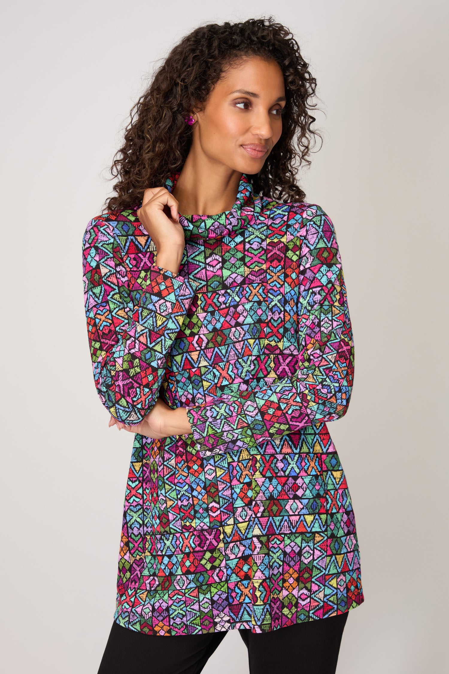 Peruvian Patchwork Jersey Top