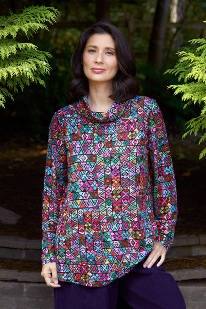 Peruvian Patchwork Jersey Top