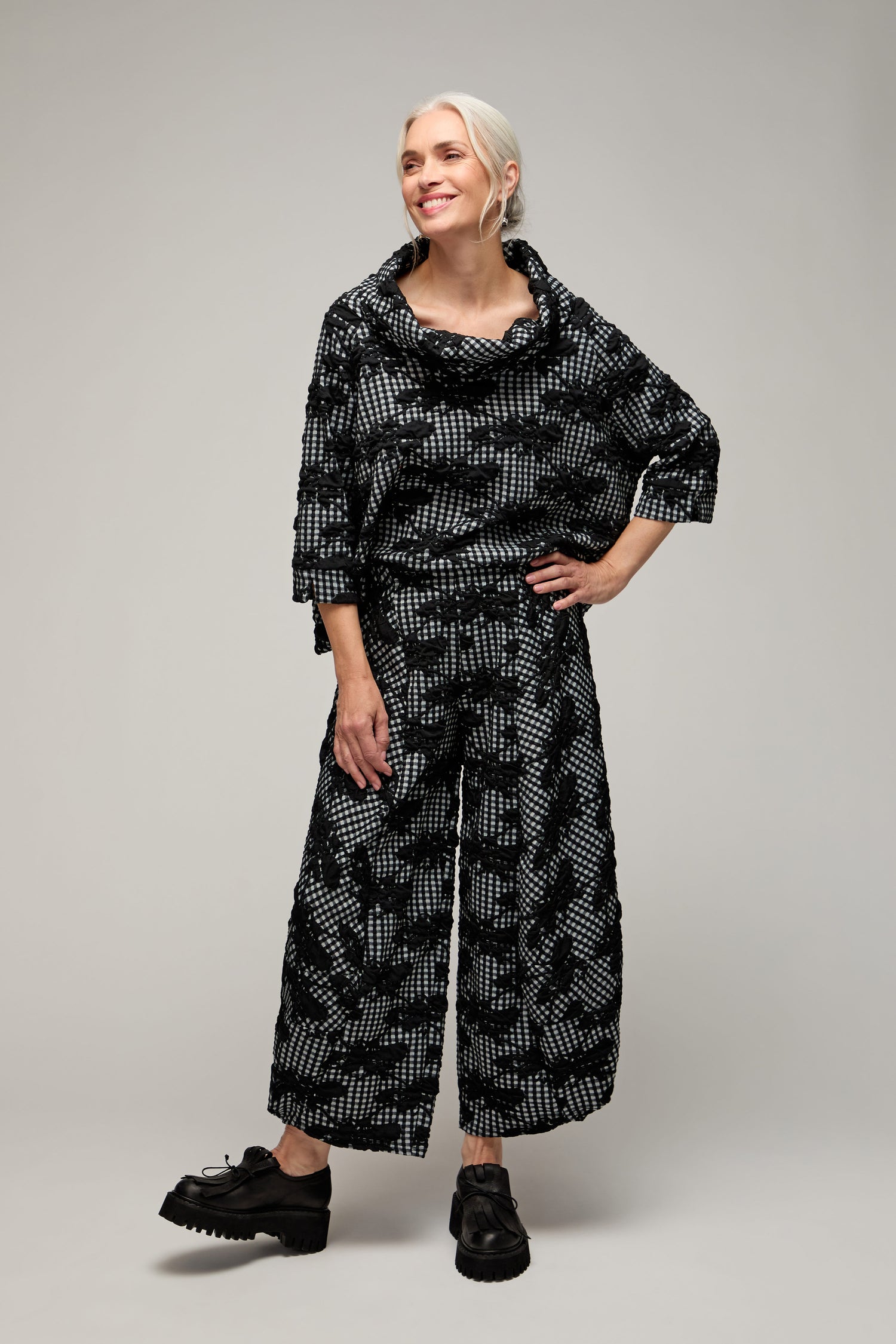 Gingham Flower Bubble Trousers