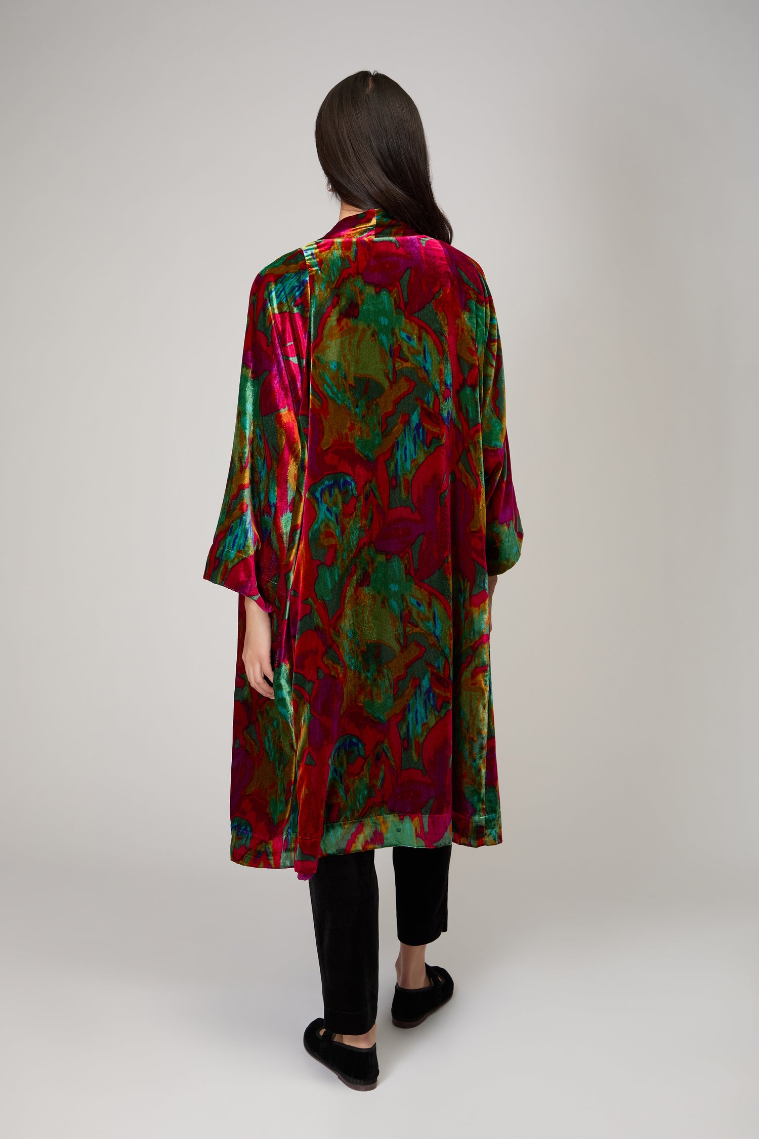 Velvet Blurred Botanicals Kimono