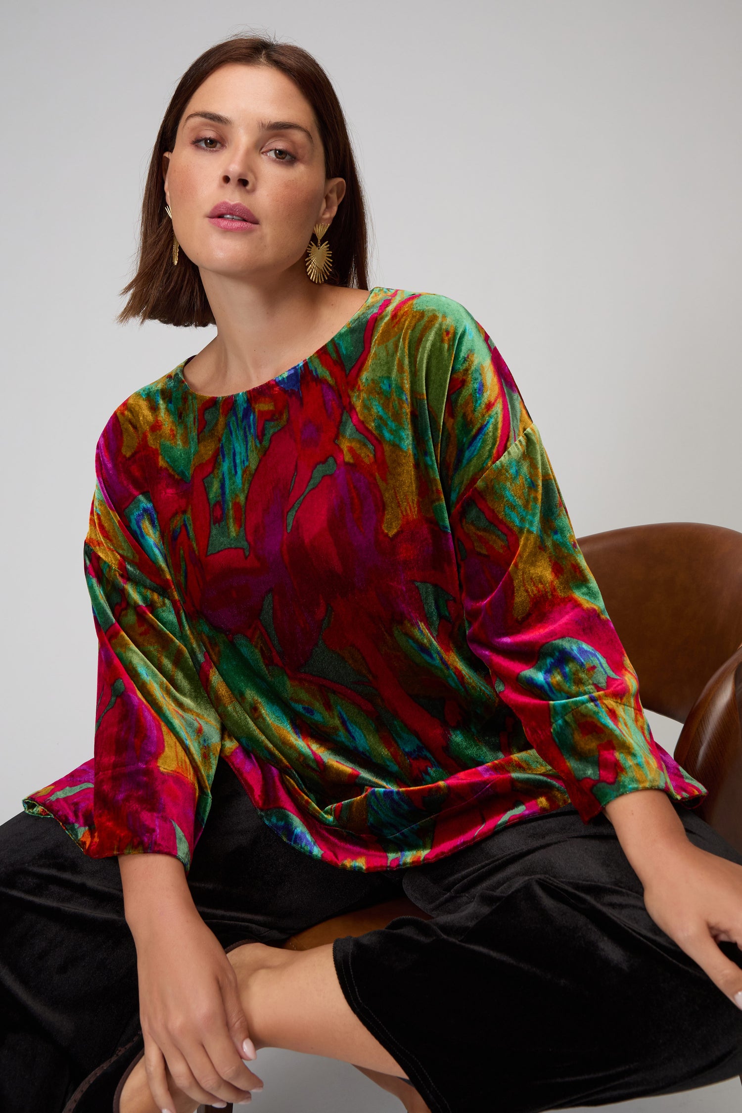 Velvet Blurred Botanicals Top