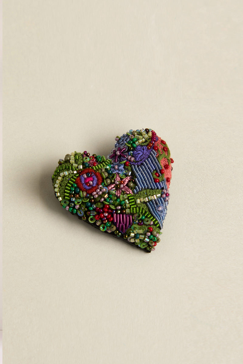 【Sinoon】 Beaded Heart Brooch SINOON