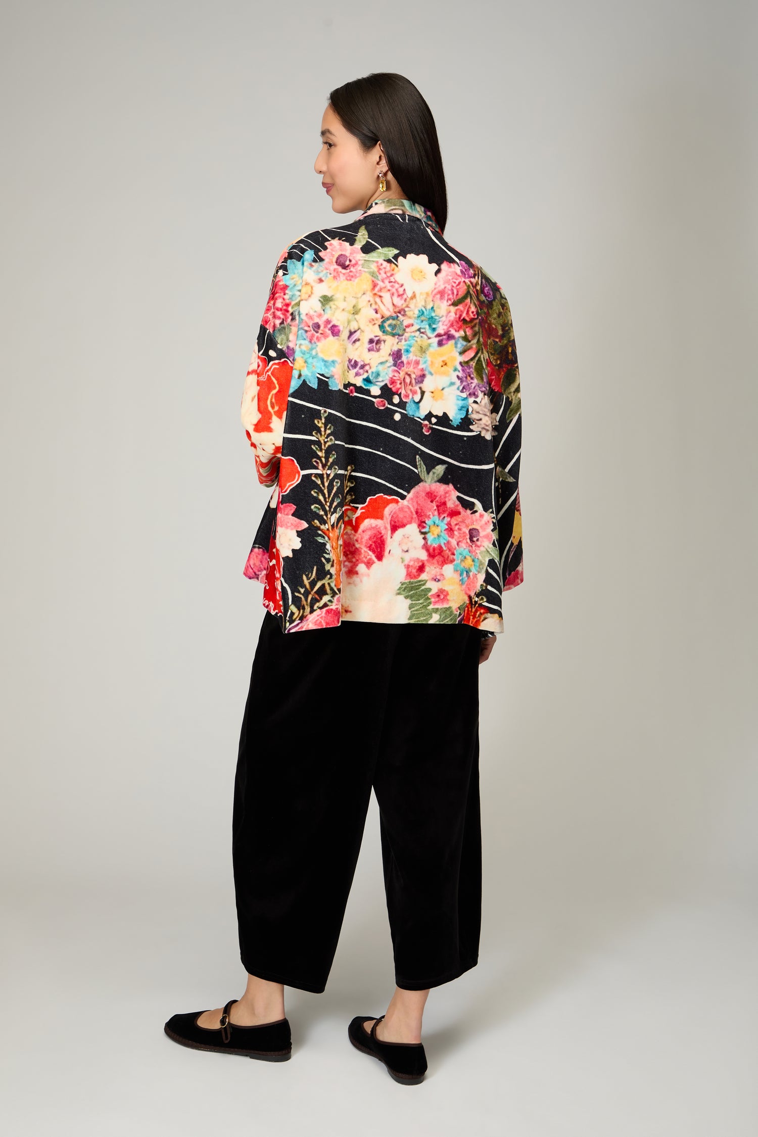 Abstract Poppy Velvet Jacket