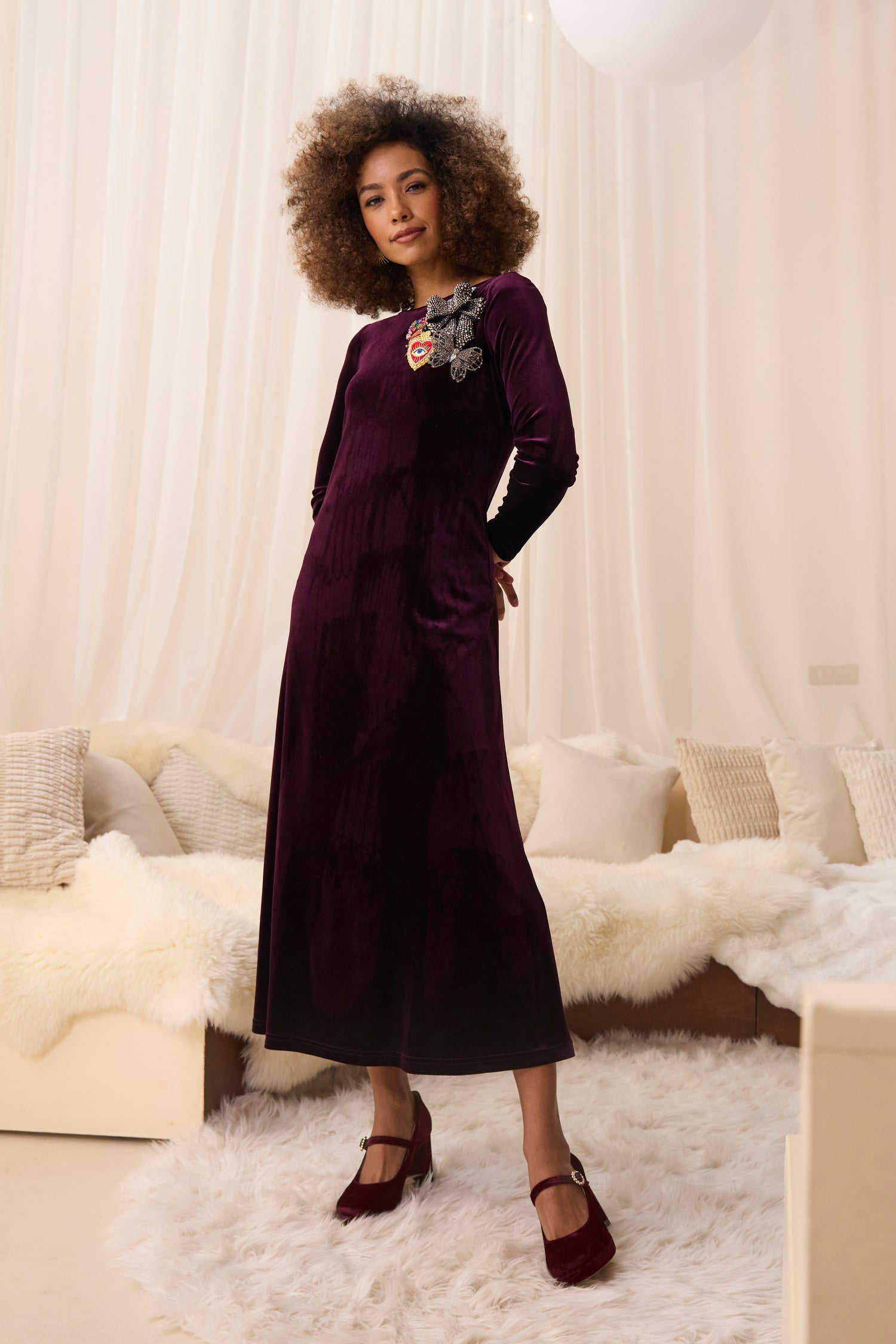 Velvet Jersey Maxi Dress