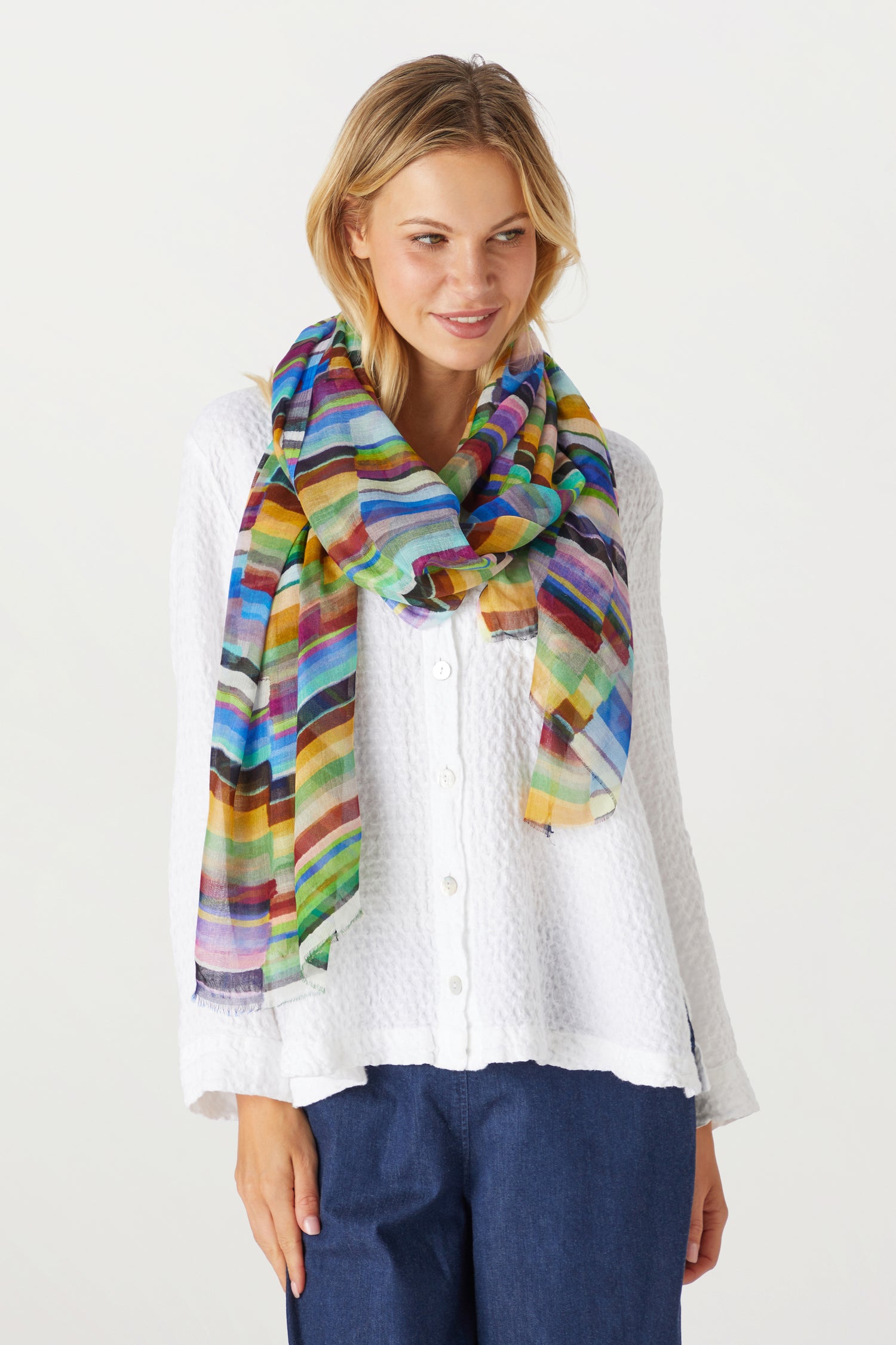 Horizon Stripe Modal Scarf