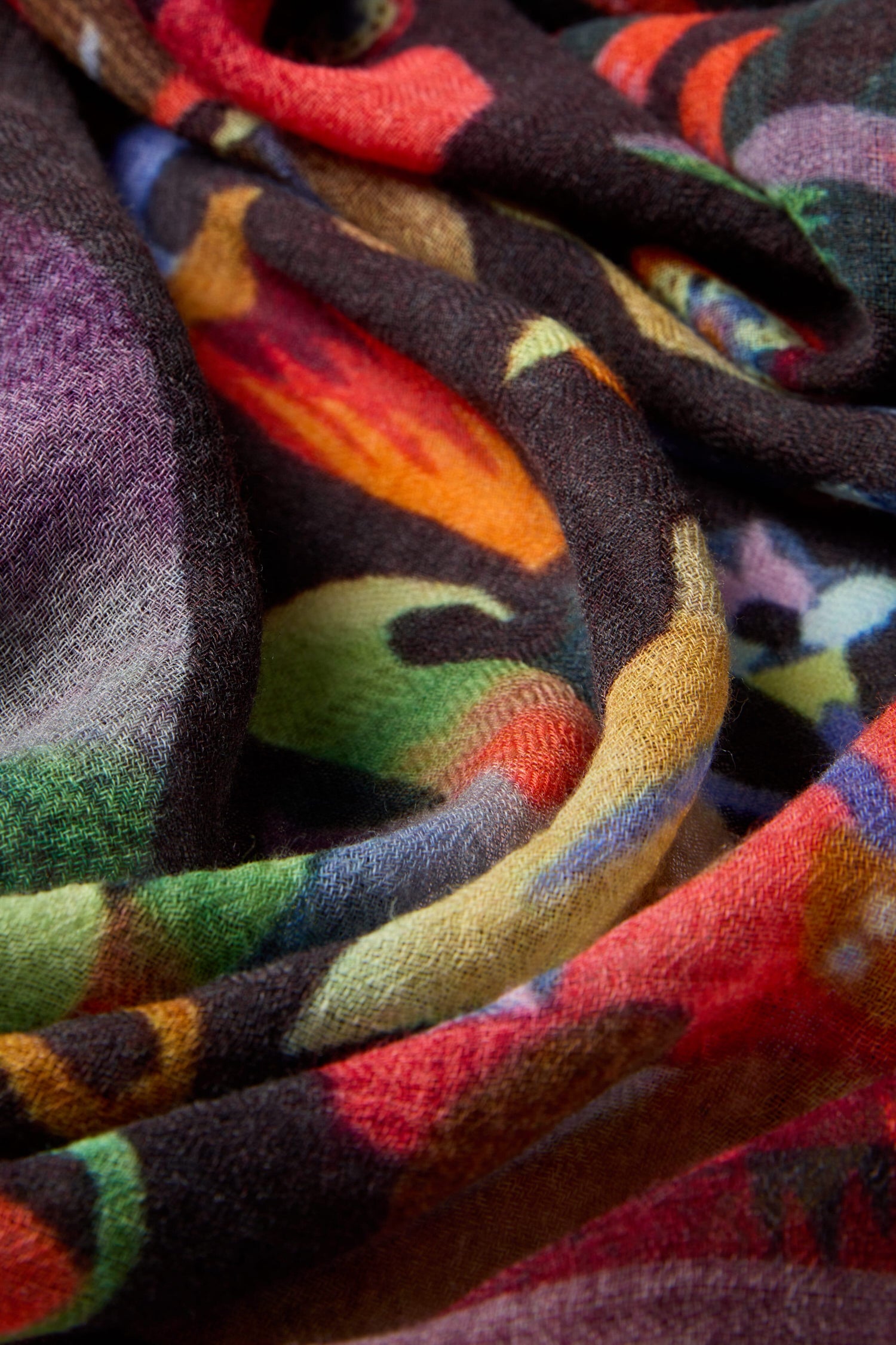 A Floral Garden Scarf ideal for all-occasion styling, serving as a statement accessory.