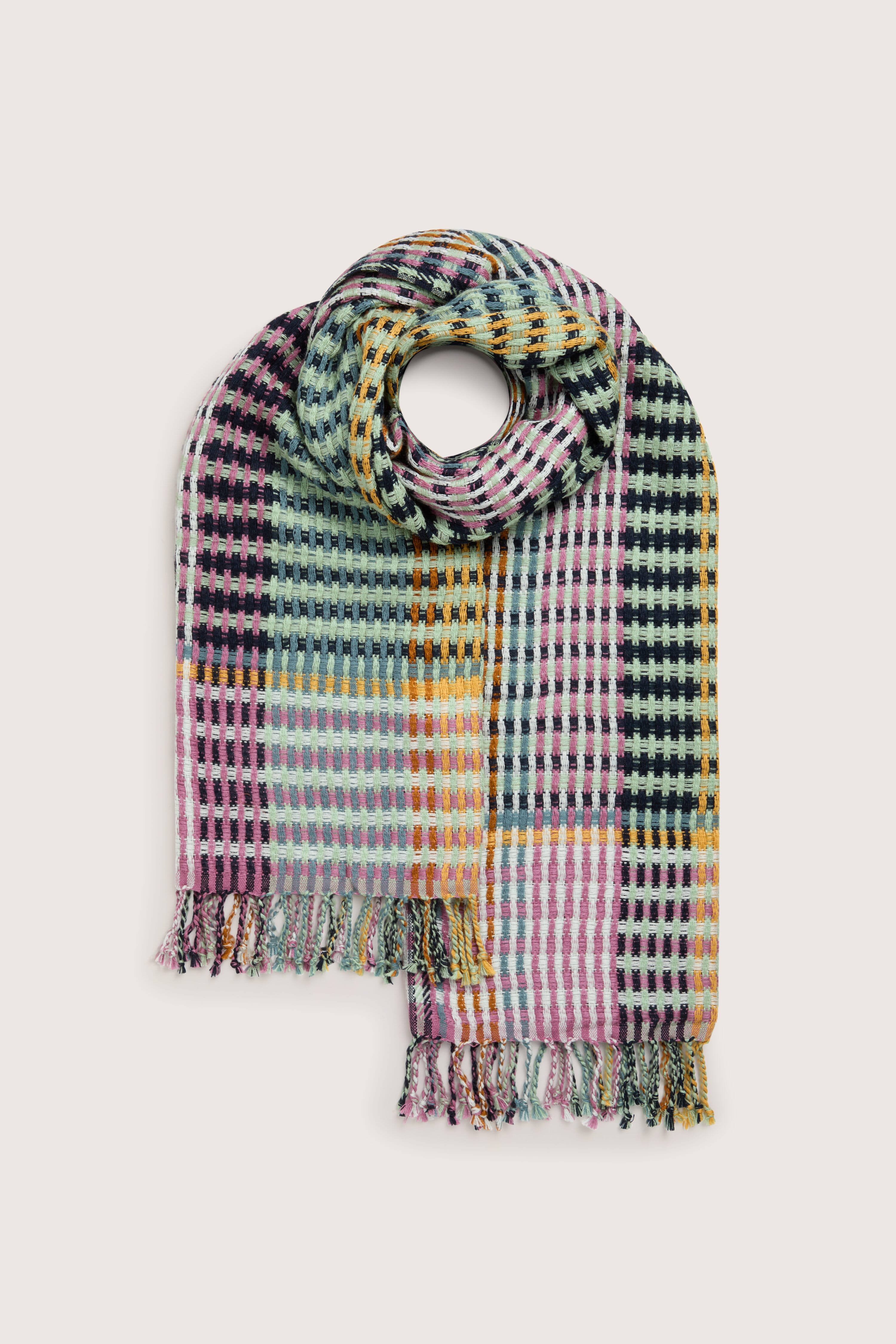 Woven Checkerboard Scarf – Sahara