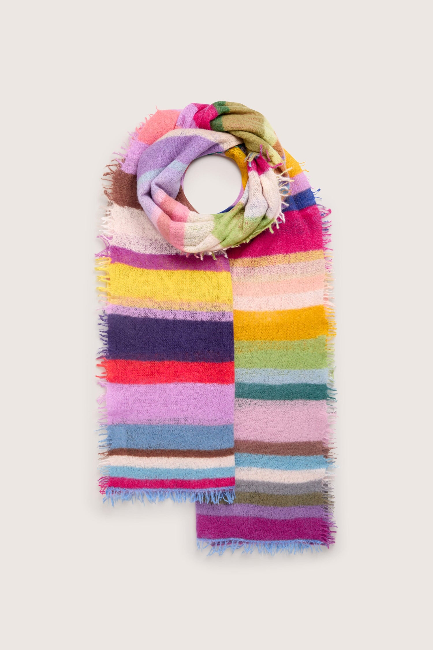 Rainbow Stripe Cashmere Scarf, hi-res.