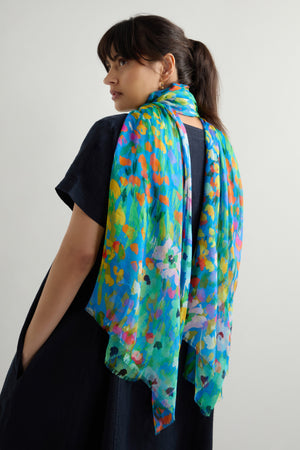 Sahara Abstract Painted Garden Scarf