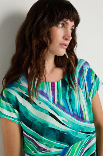 Blurred Lines Swing Dress Green/Multi / S