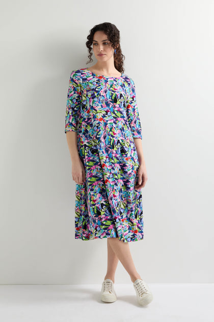 Petal Print Jersey Dress