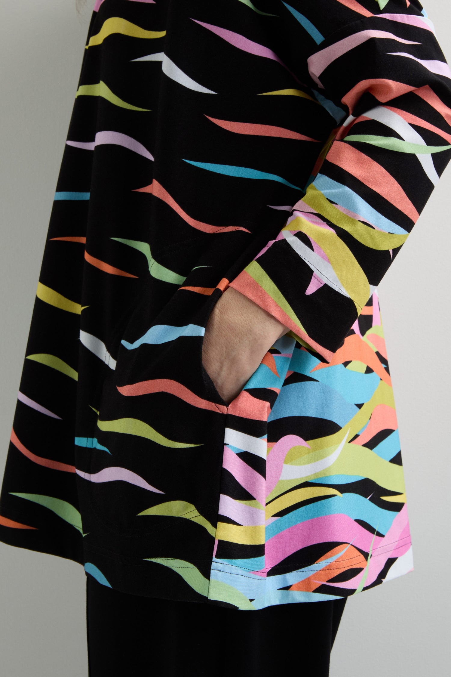 Streamer Print Jersey Tunic