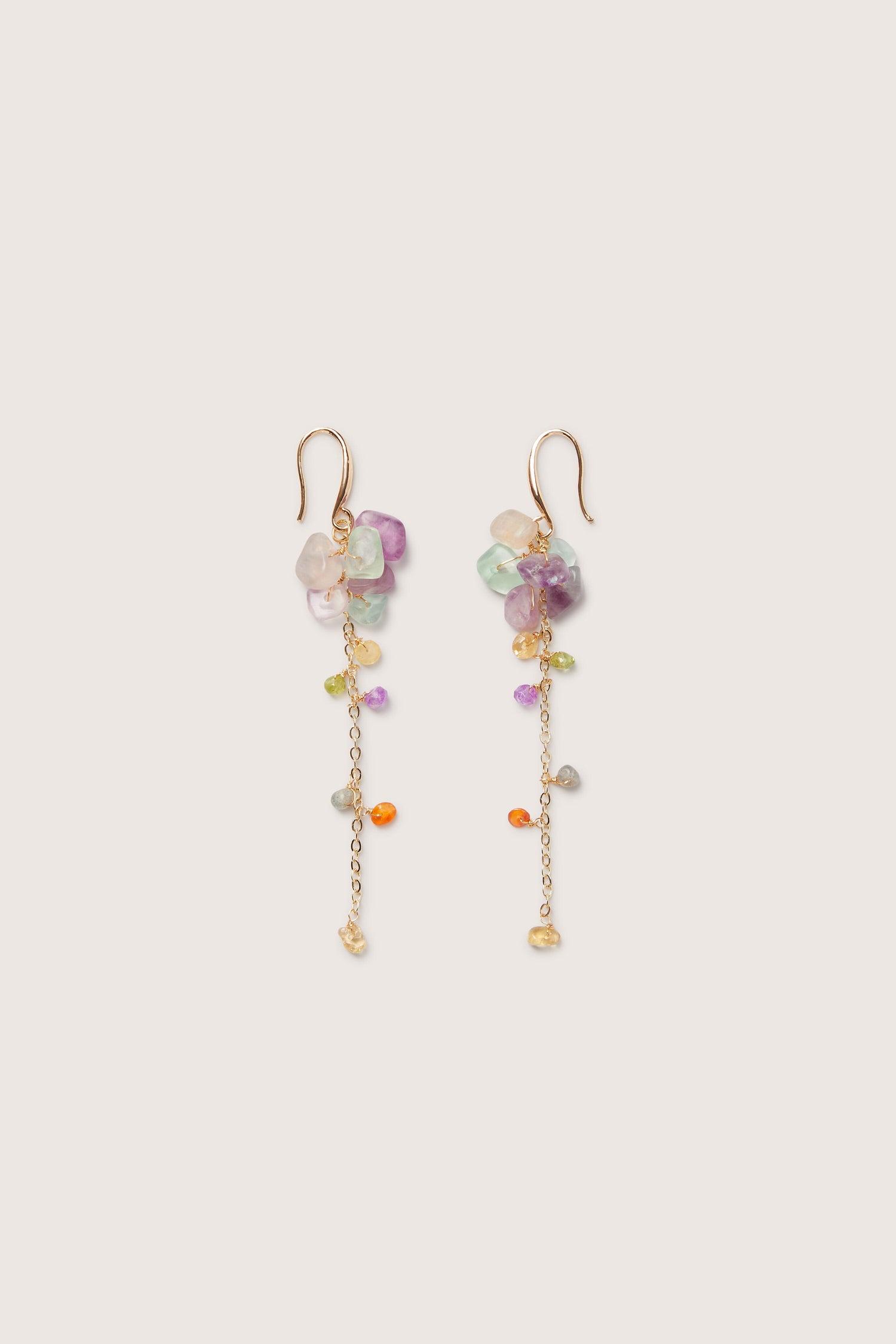 Gemstone-embellished Mini Stones Earrings on a white background.