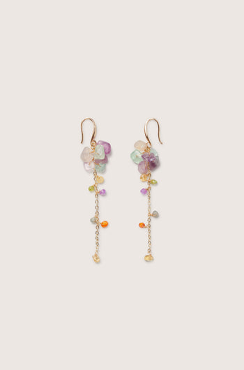 Gemstone-embellished Mini Stones Earrings on a white background.