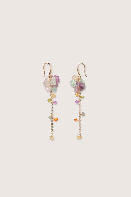 Gemstone-embellished Mini Stones Earrings on a white background.