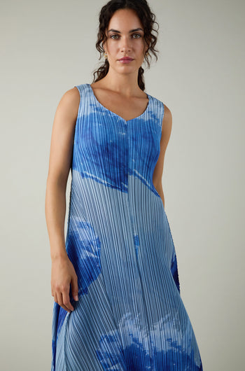 Splash Print Pleated Dress