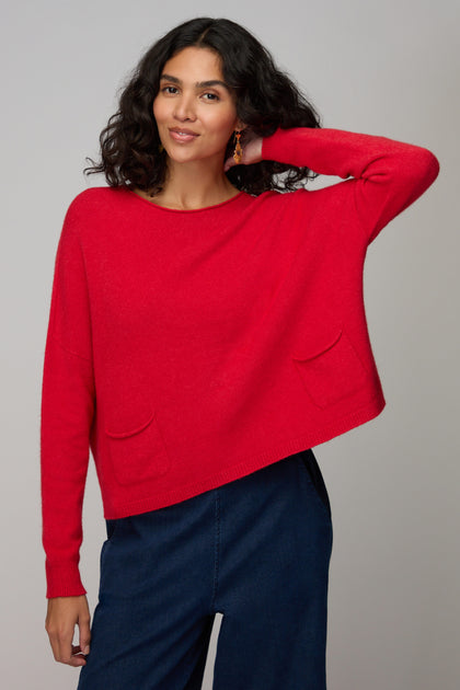 Two Pocket Red Knit