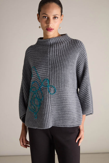 Topstitch Detail Rib Knit