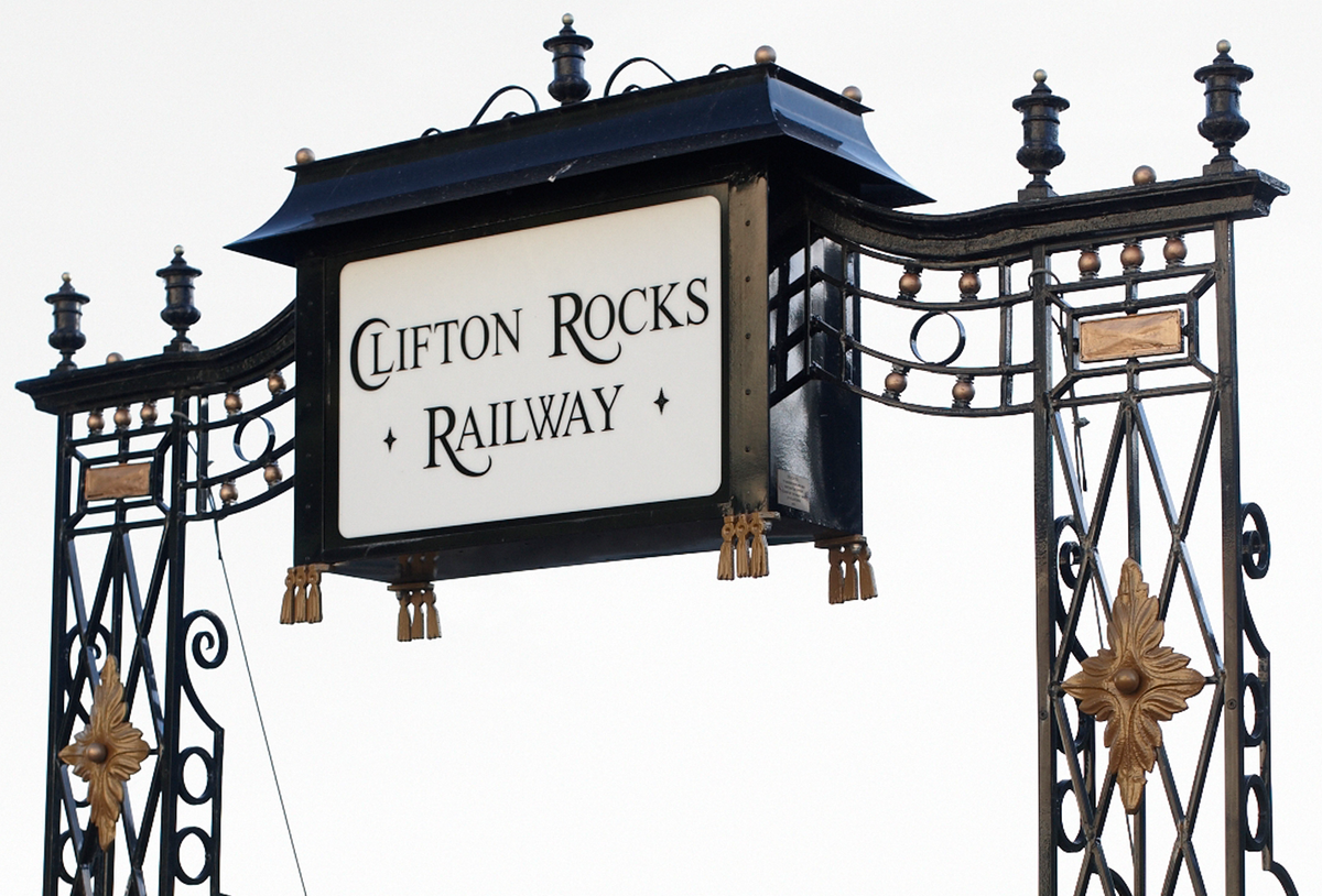 clifton rocks railway sign