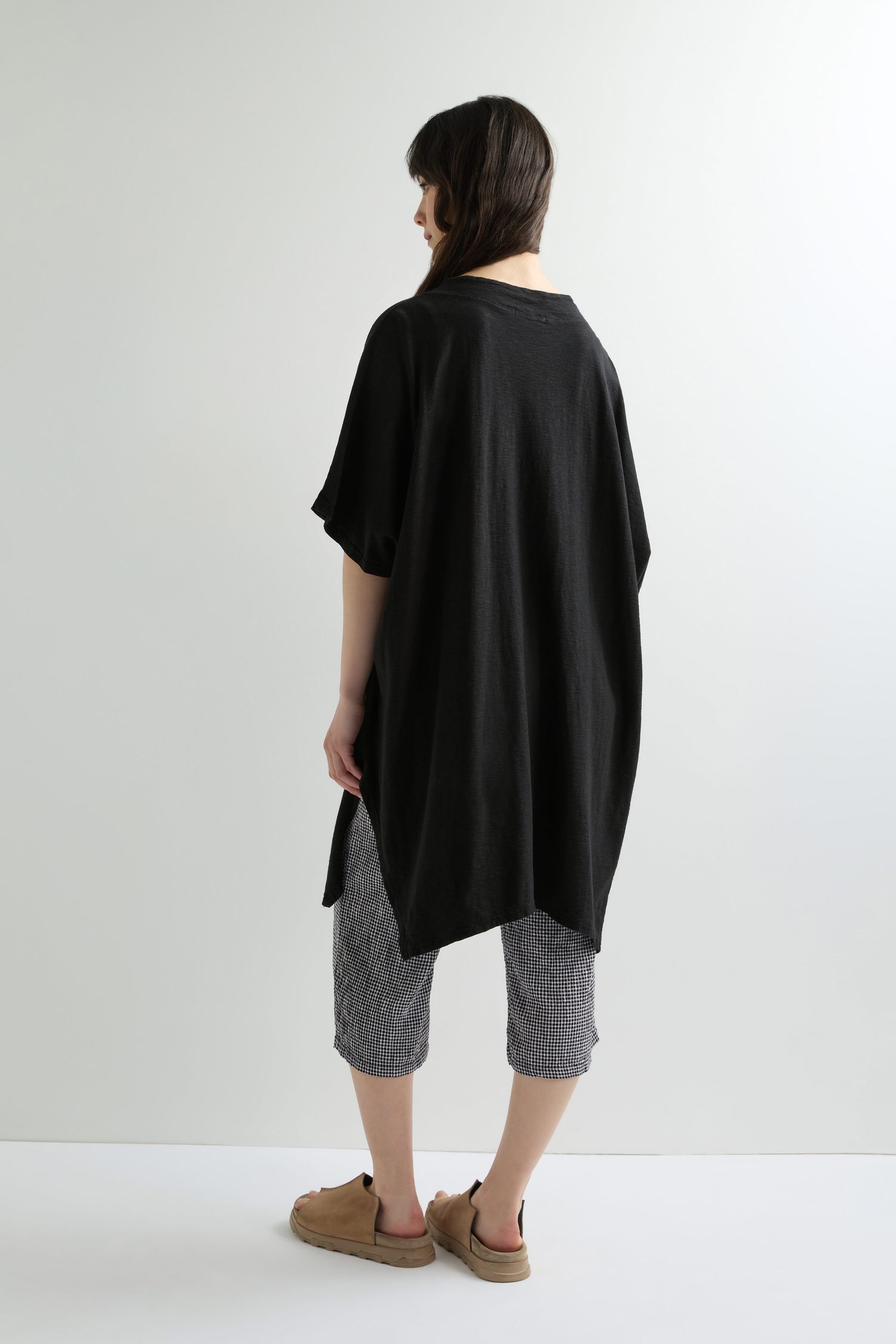 Black Oversize Boxy Pocket Tunic