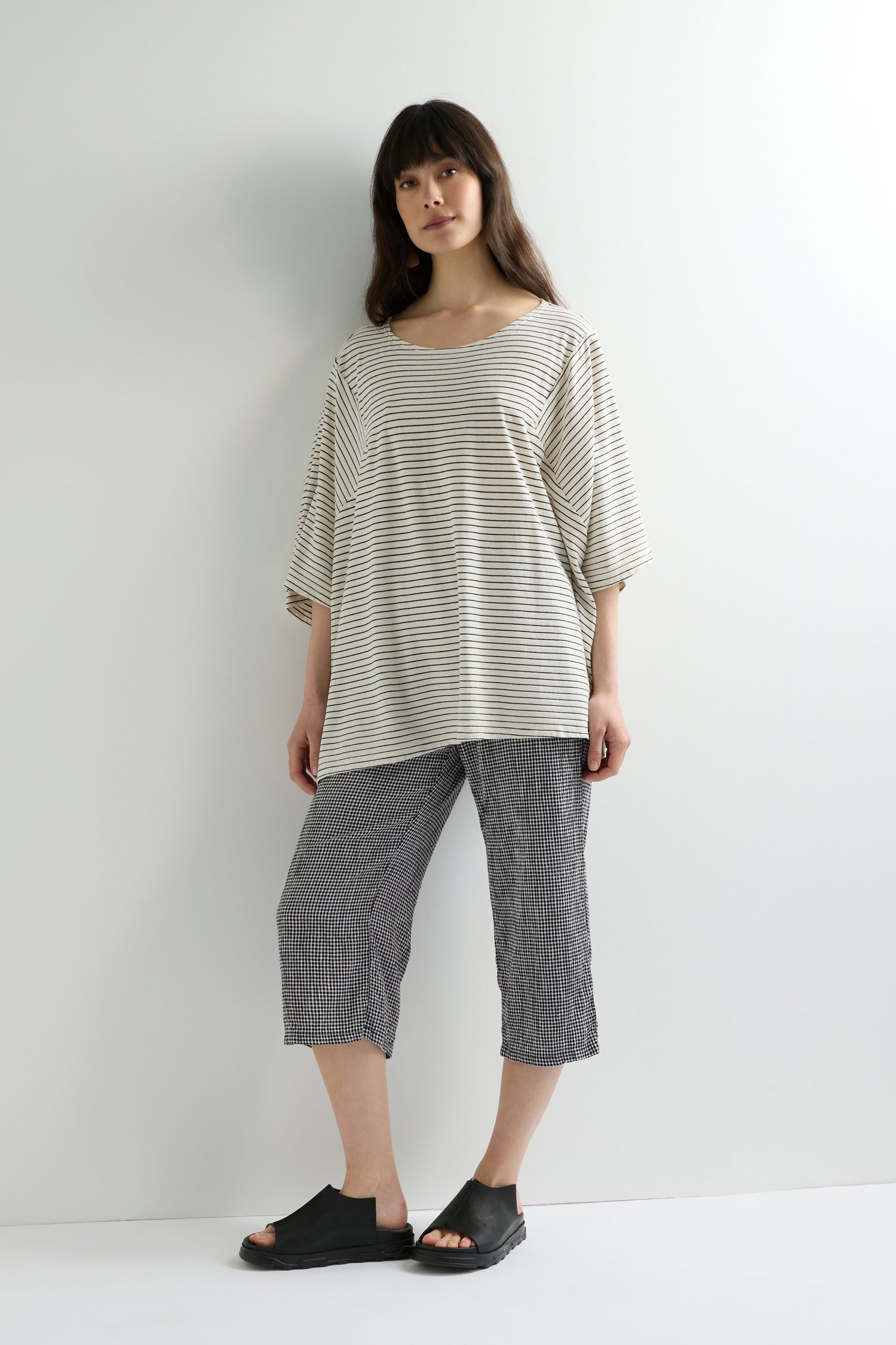 Ecru Boxy Stripe Top