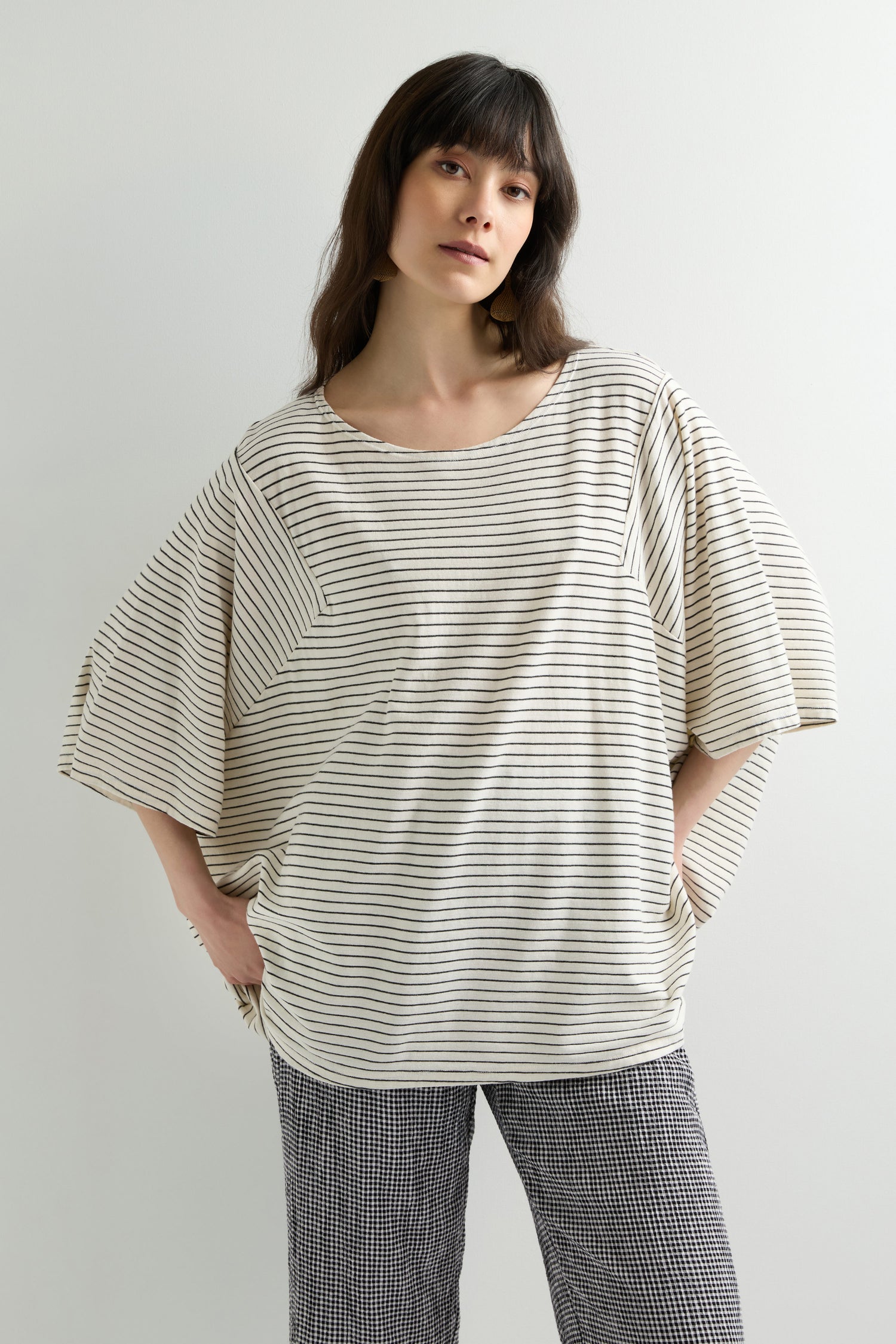 Ecru Boxy Stripe Top