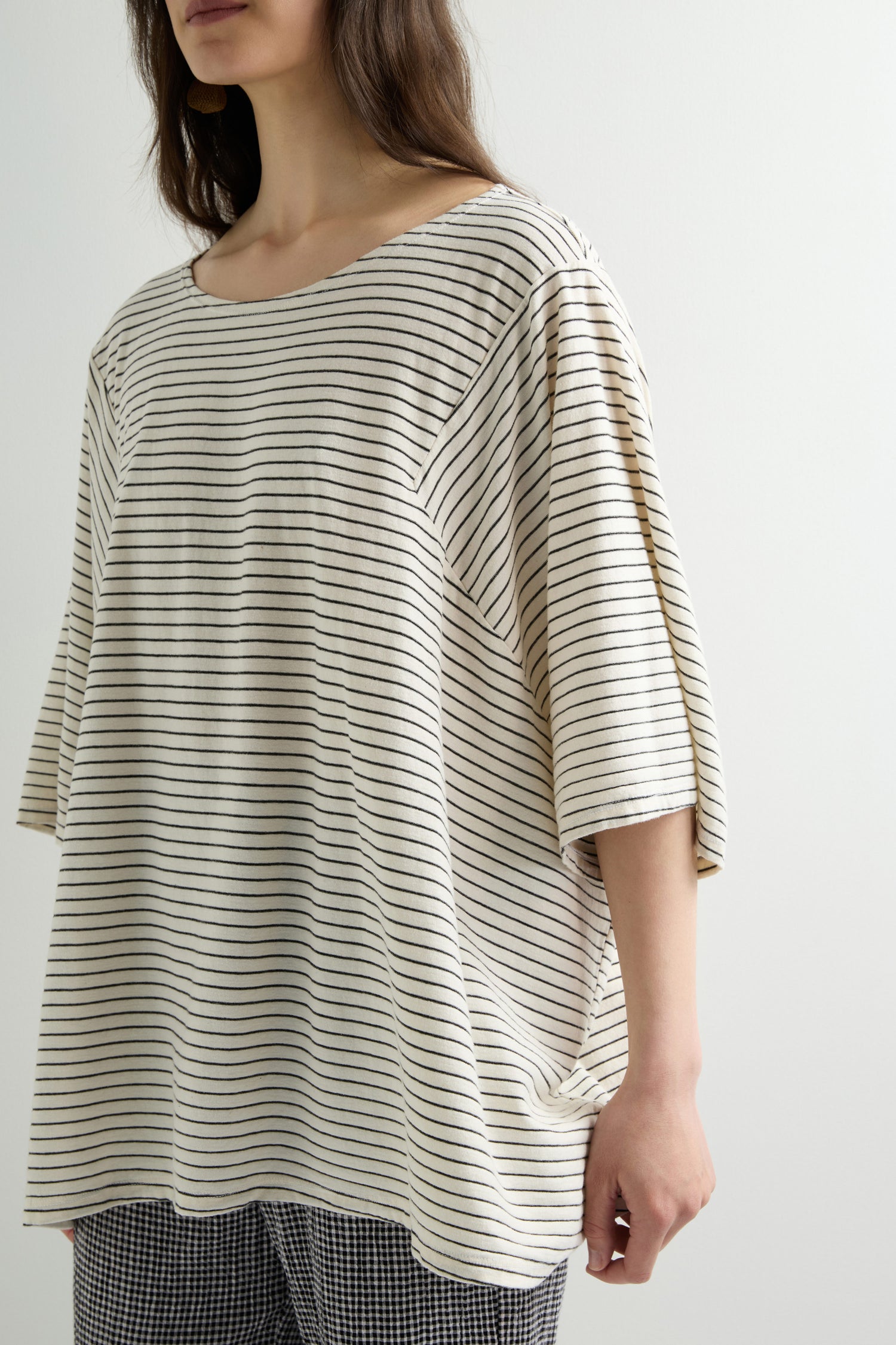 Ecru Boxy Stripe Top