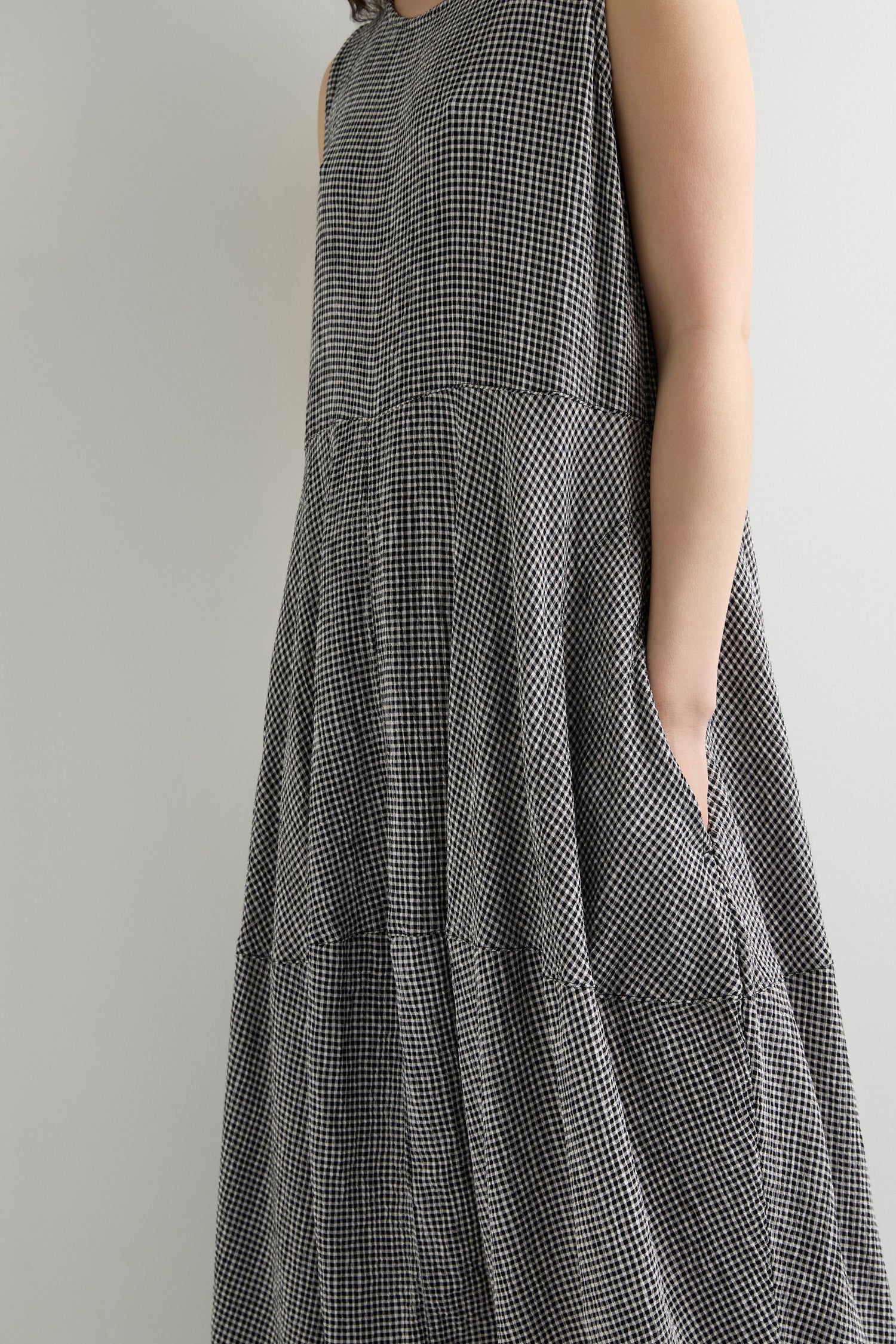 Check Bubble Sleeveless Dress