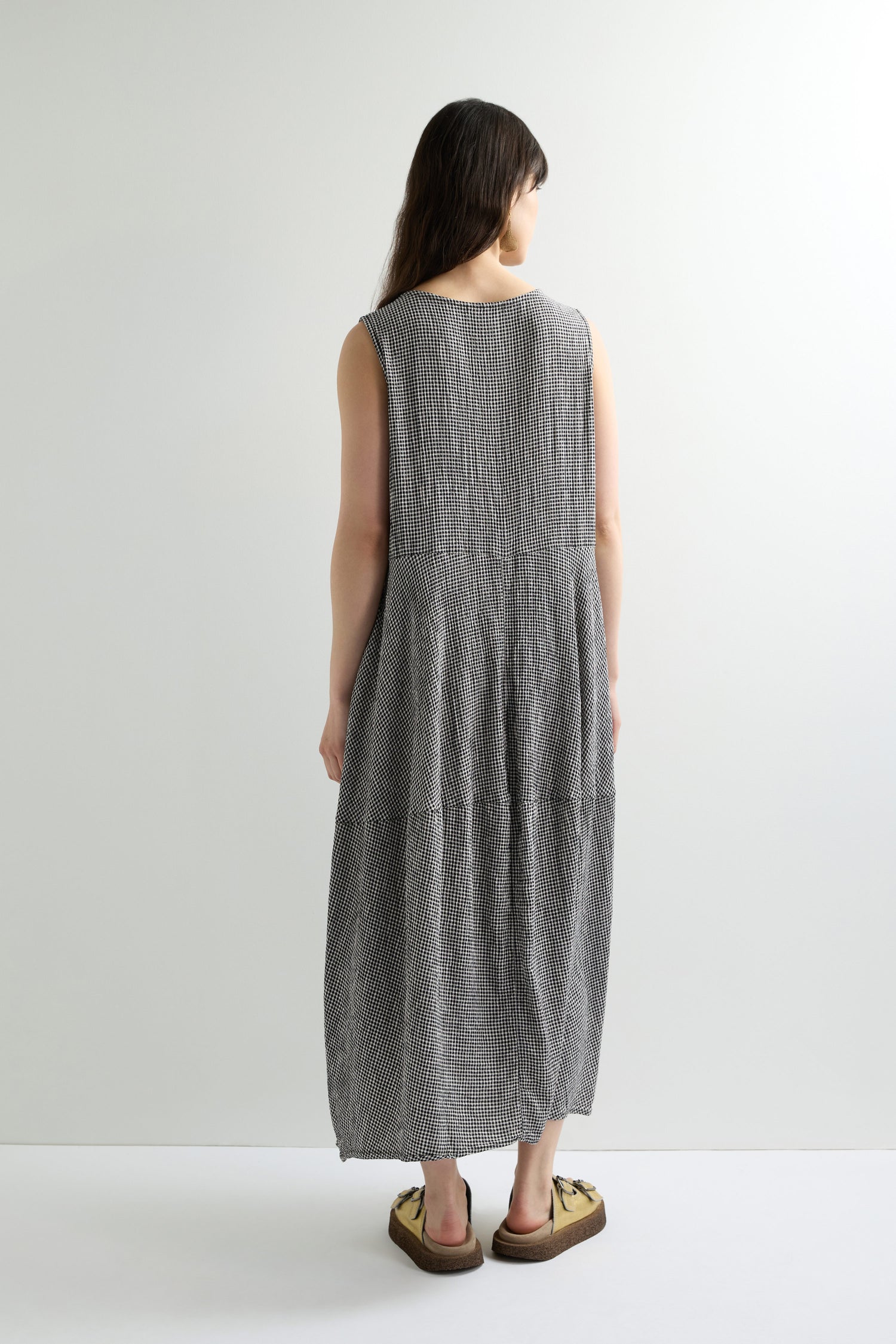 Check Bubble Sleeveless Dress