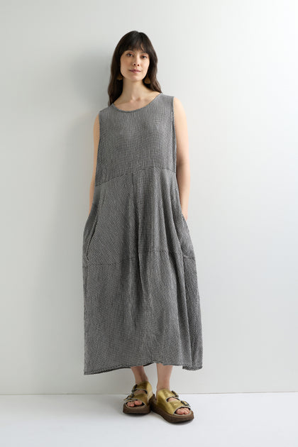 Check Bubble Sleeveless Dress