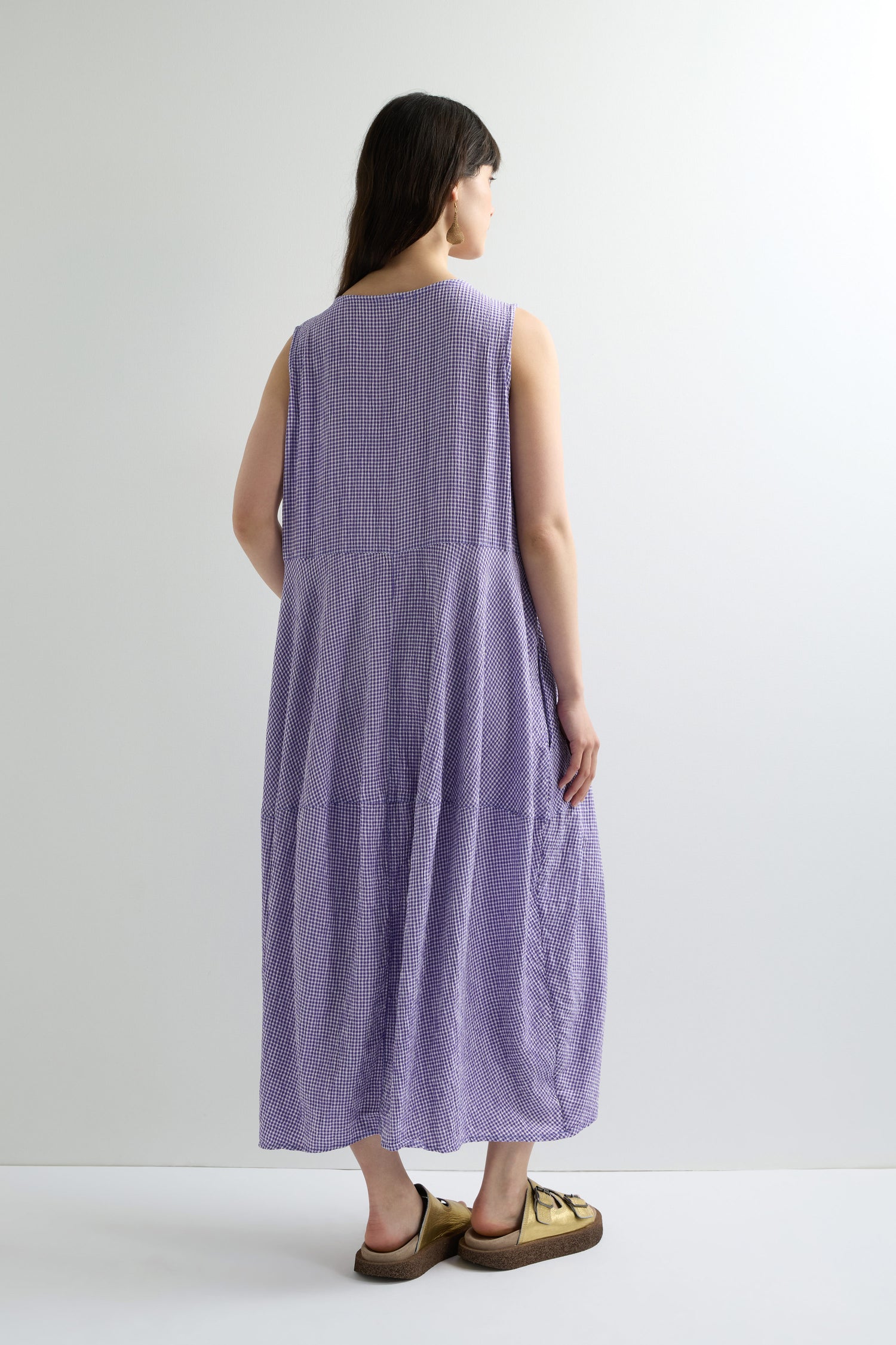 Check Bubble Sleeveless Dress