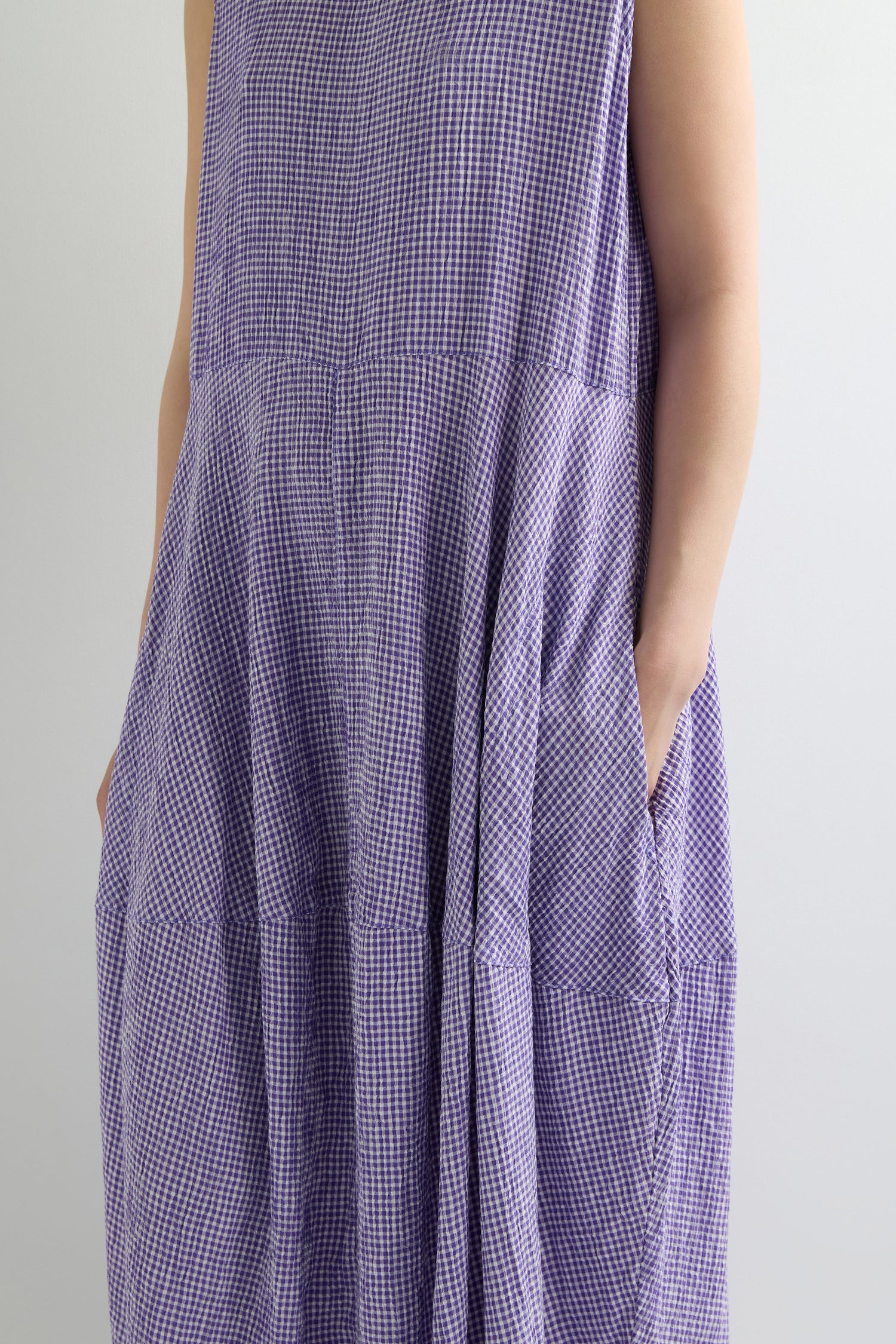 Check Bubble Sleeveless Dress