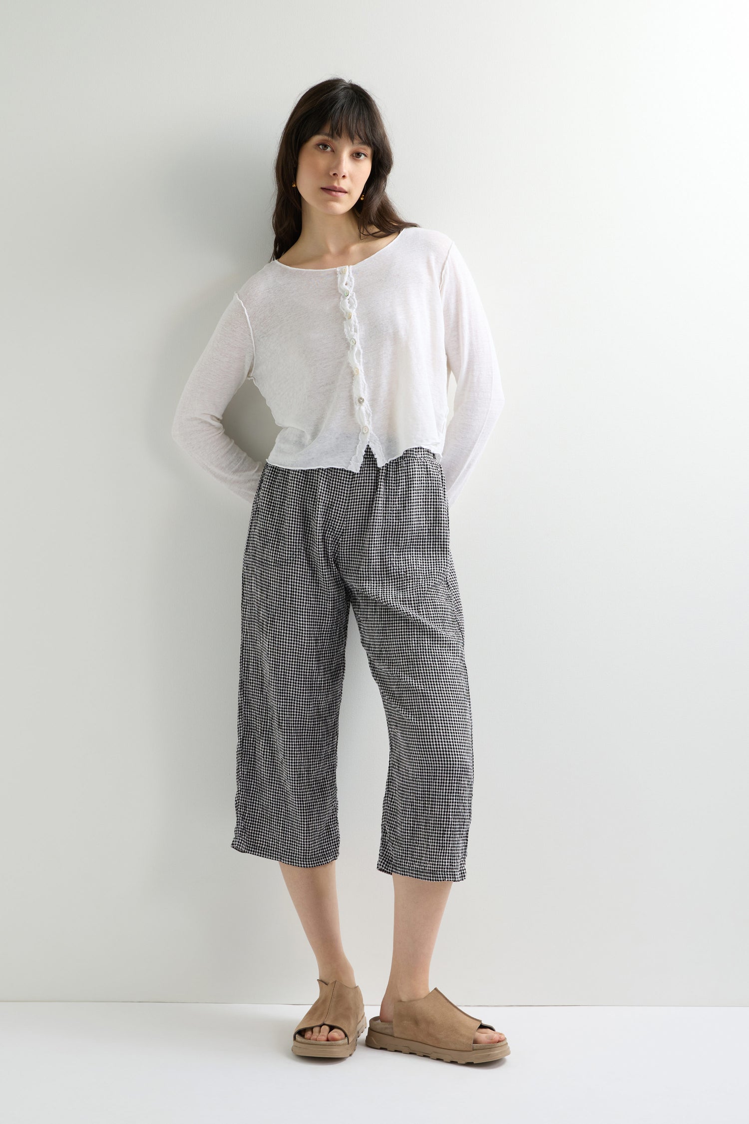 Easy Crop Check Trouser