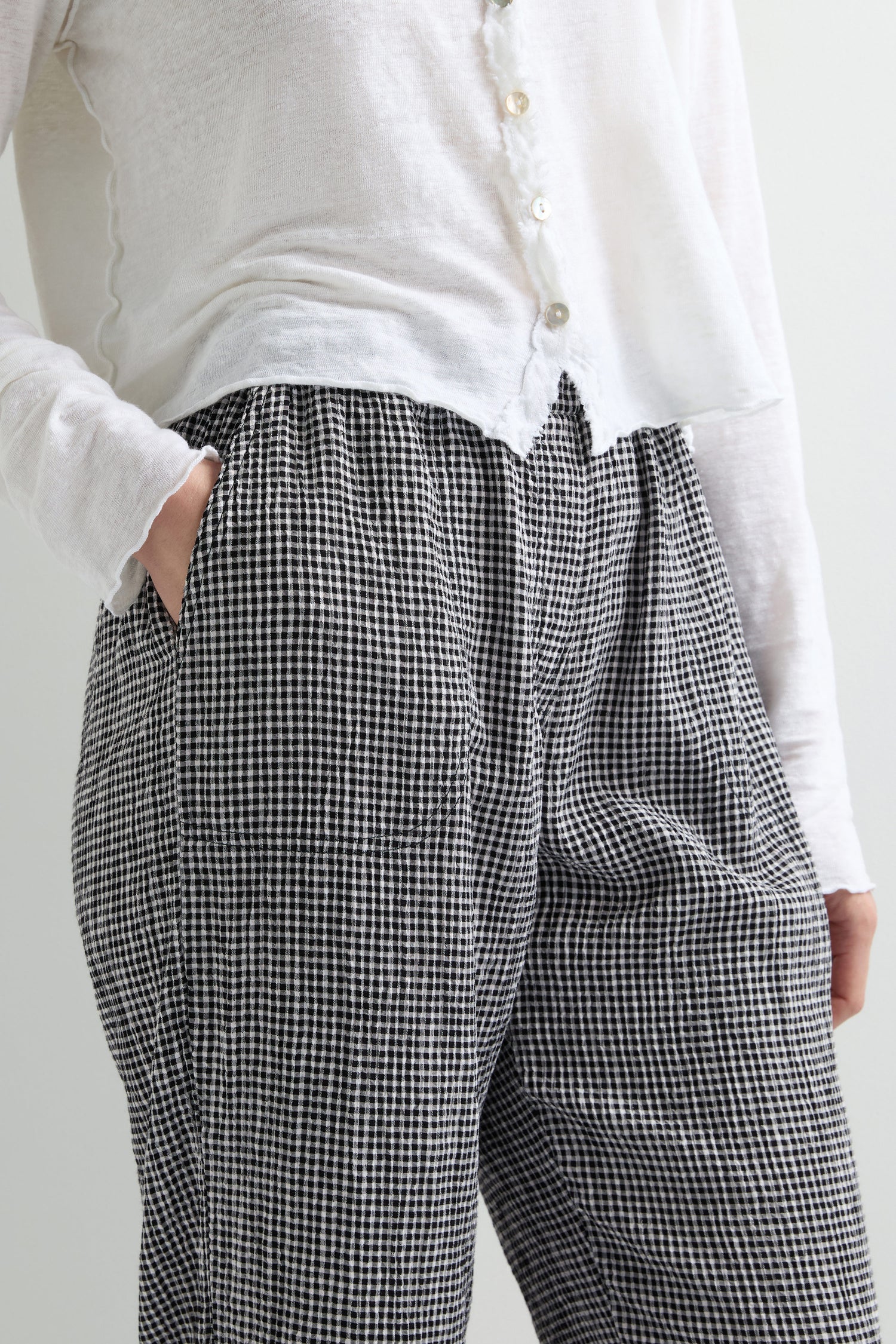 Easy Crop Check Trouser