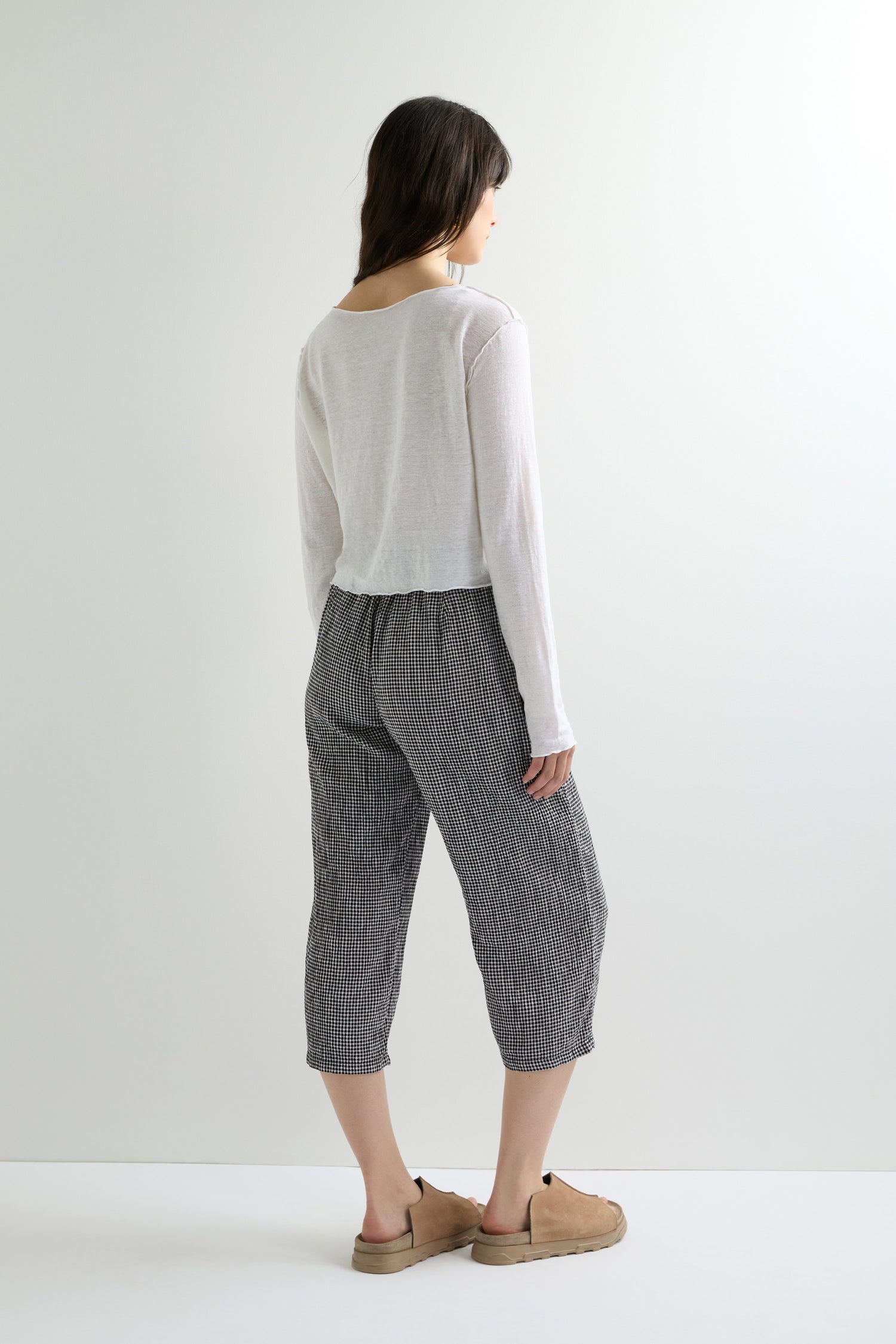 Easy Crop Check Trouser