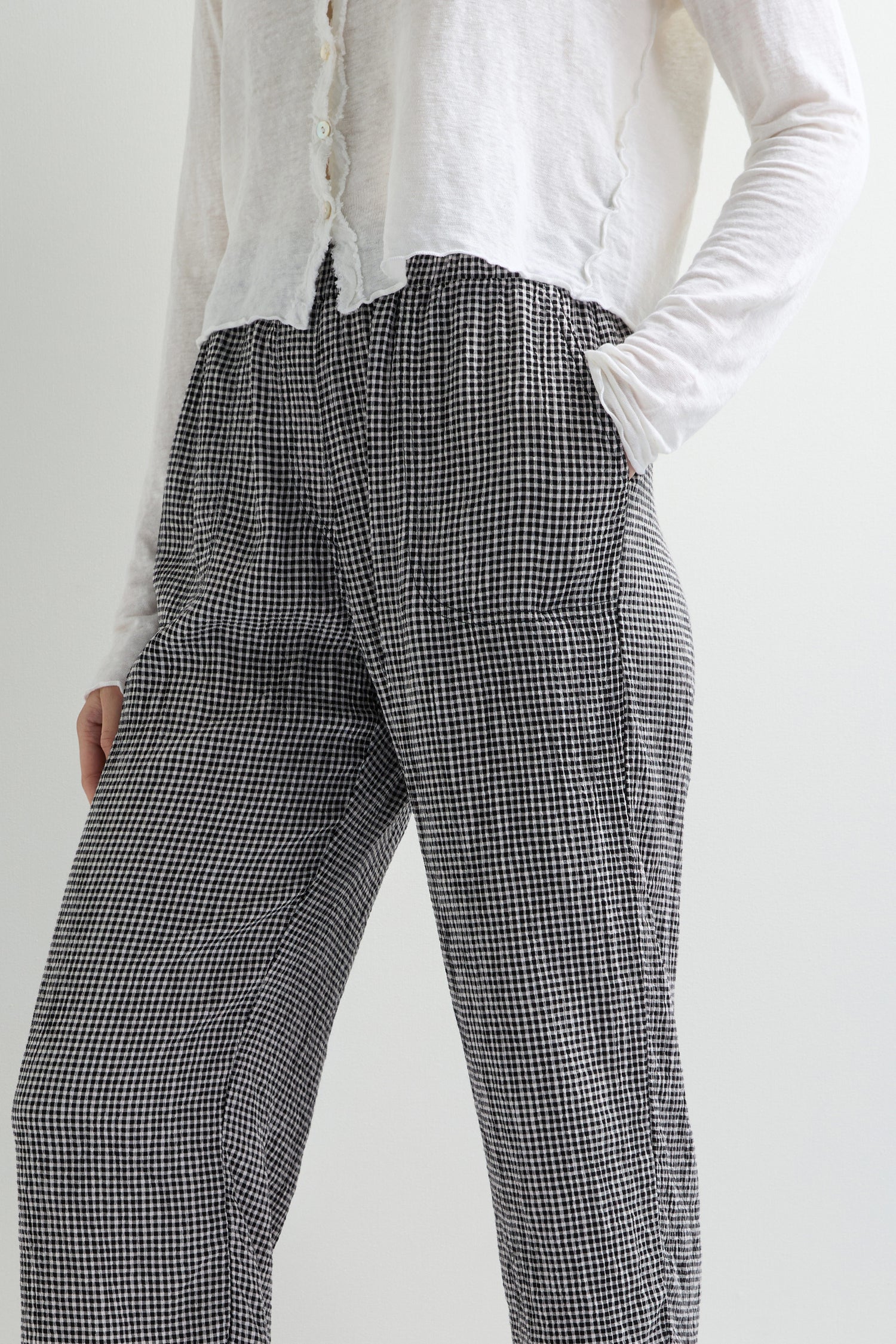 Easy Crop Check Trouser