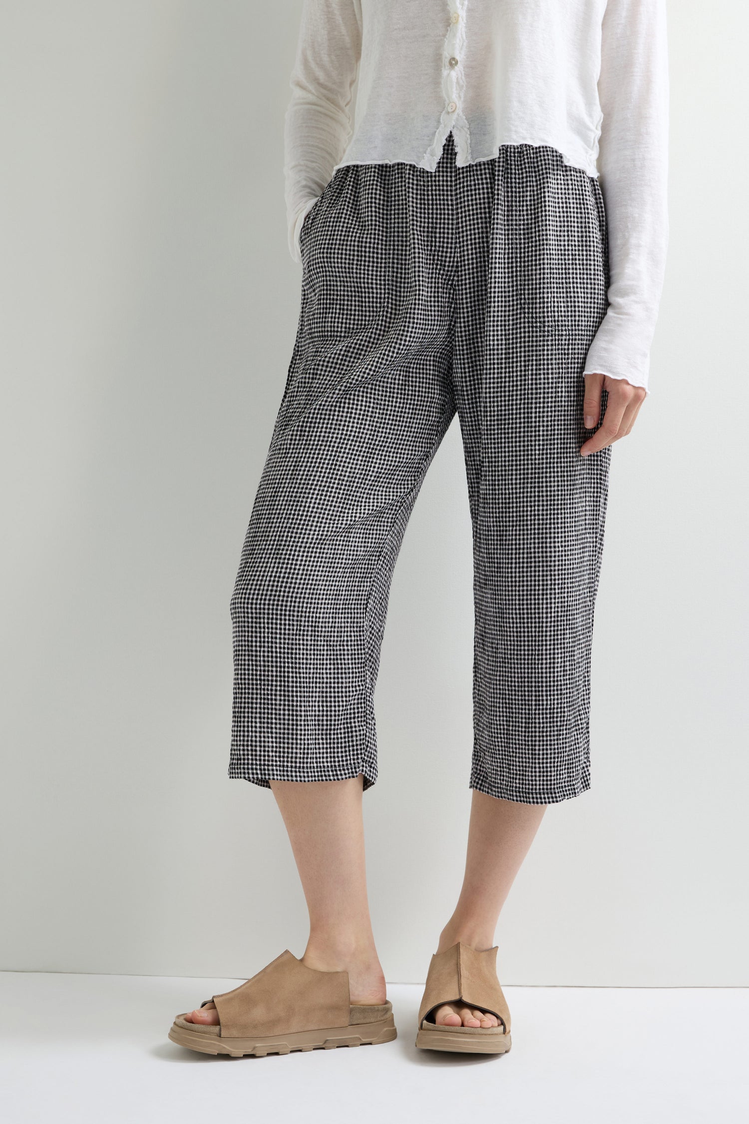 Easy Crop Check Trouser