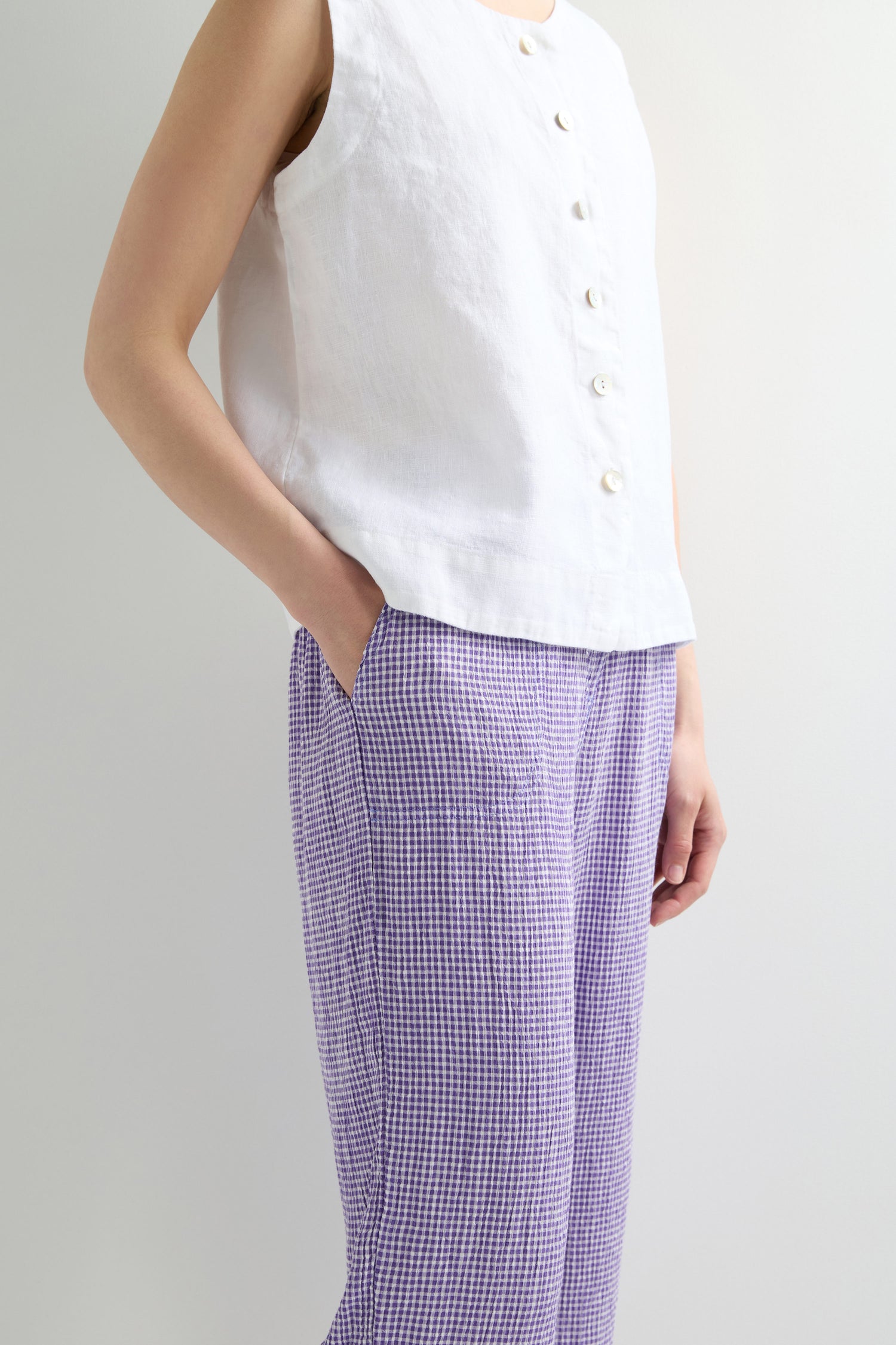 Violet Easy Crop Check Trouser