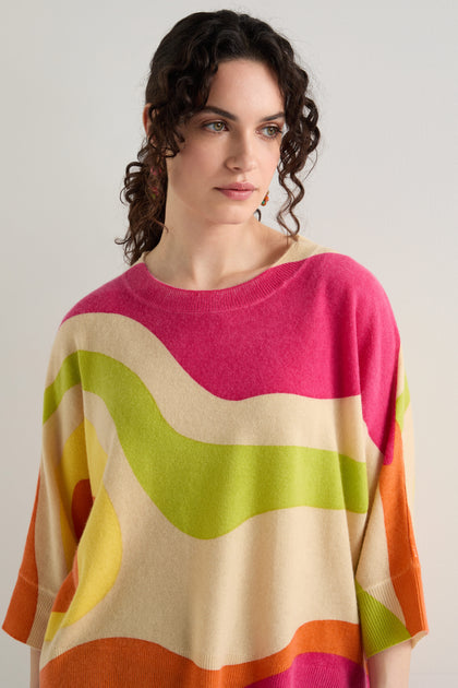 Multi Swirl Cashmere Knit