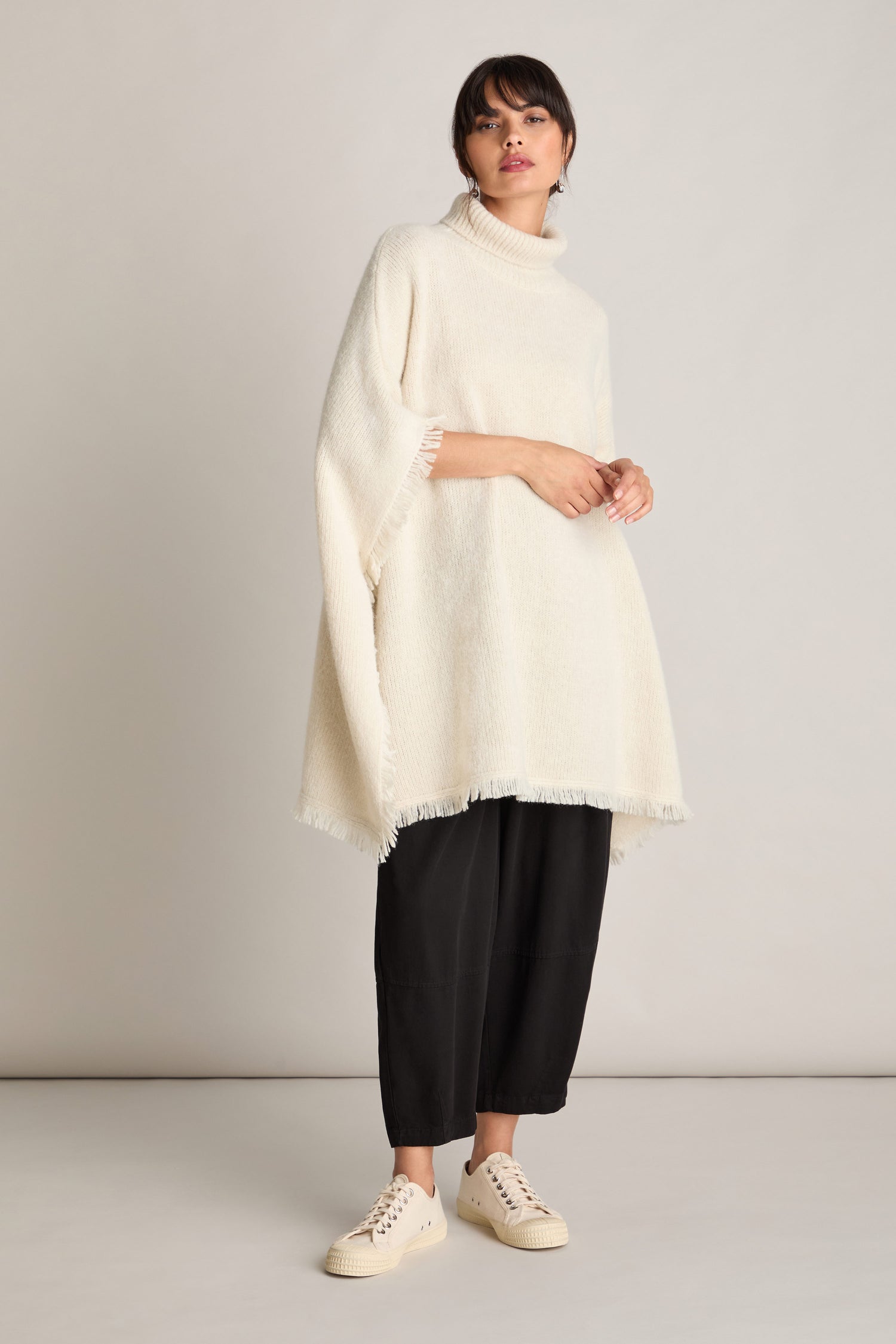 Alpaca and Silk Poncho