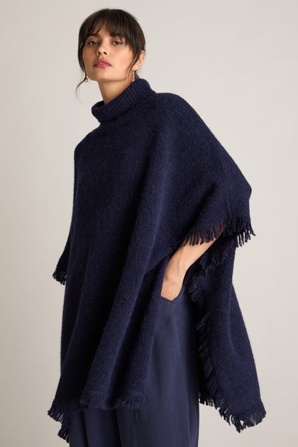 Alpaca and Silk Poncho